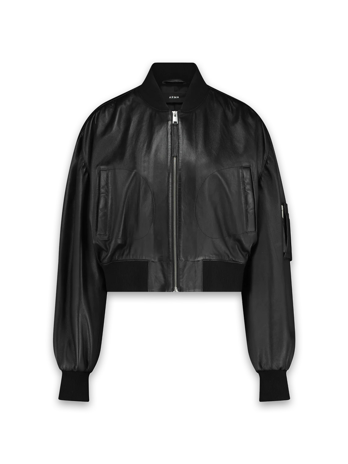 Arma Salinas bomber jacket in shiny lamb leather  black 36