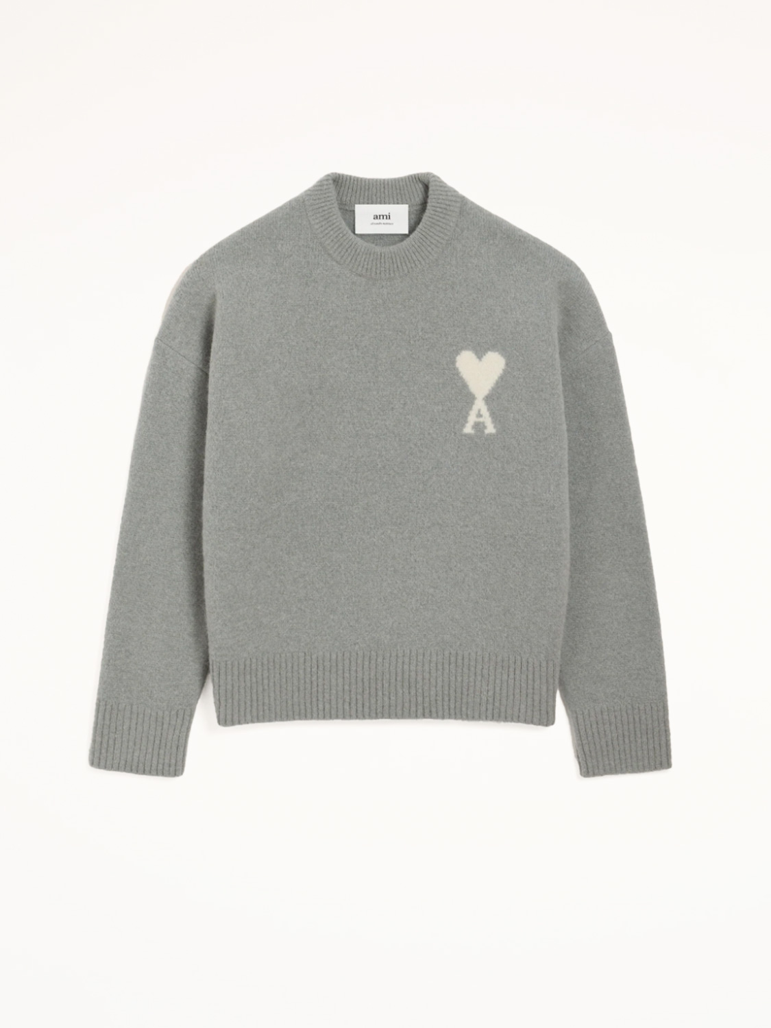 Ami Paris  Knitted sweater with logo  grey XS