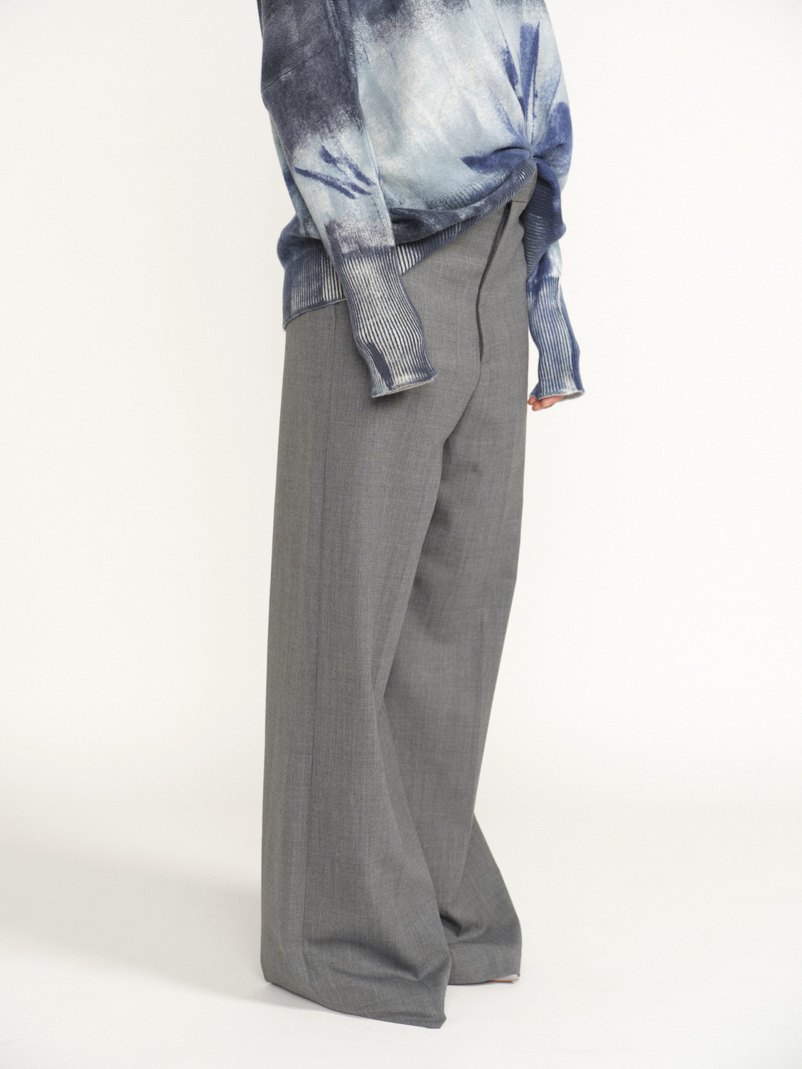 Nili Lotan Johan - Pleated trousers with straight cut leg  grey 36