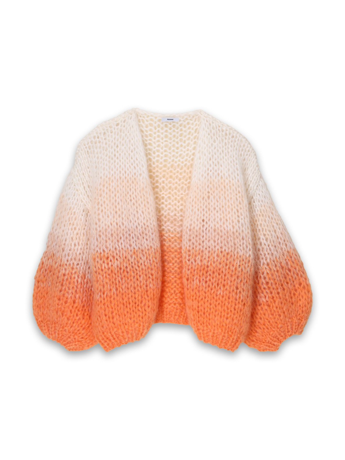 Cardigan bomber in mohair con sfumature di colore 