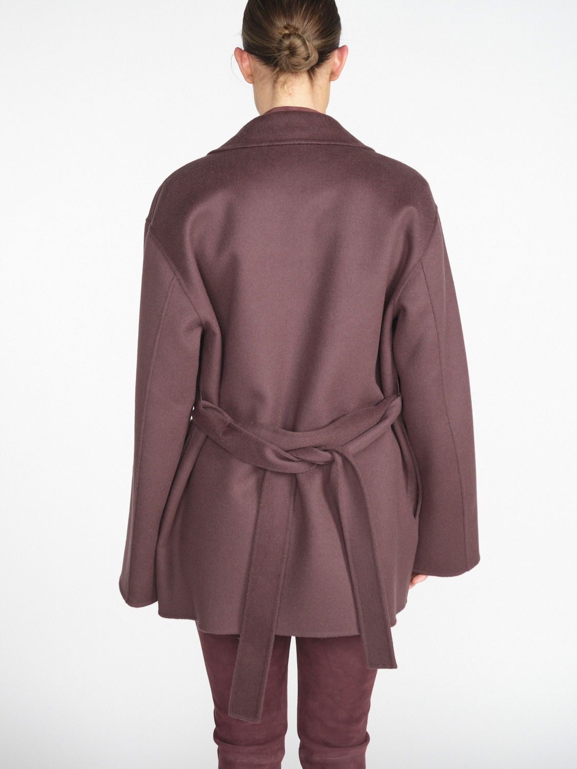 Arma Short wool coat with tie detail  brown 34