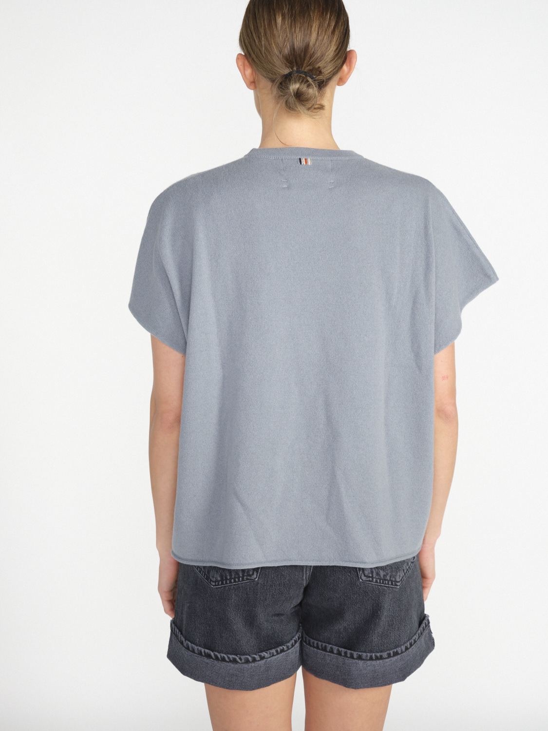 Extreme Cashmere Alma – Ärmelloses Oversized Shirt aus Cashmere blau One Size