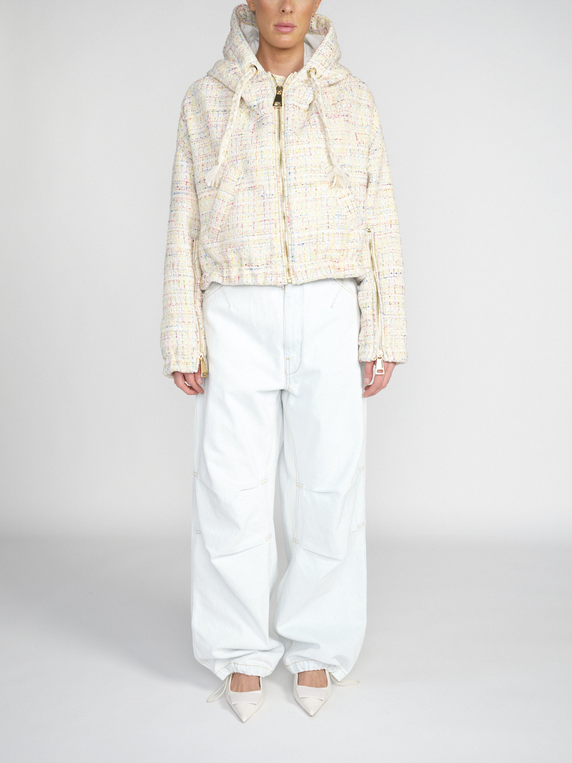 Khrisjoy Khris Crop – Cropped Puffer-Jacke in Tweed Optik   mehrfarbig XS/S