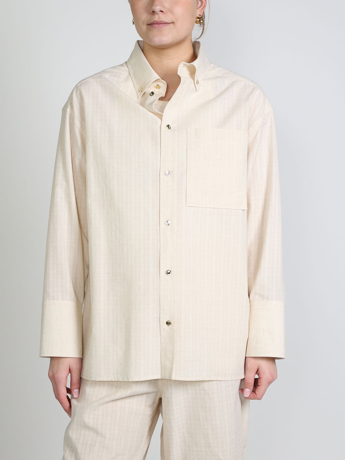 Darkpark Nathalie – Mottled linen-mix shirt  creme S