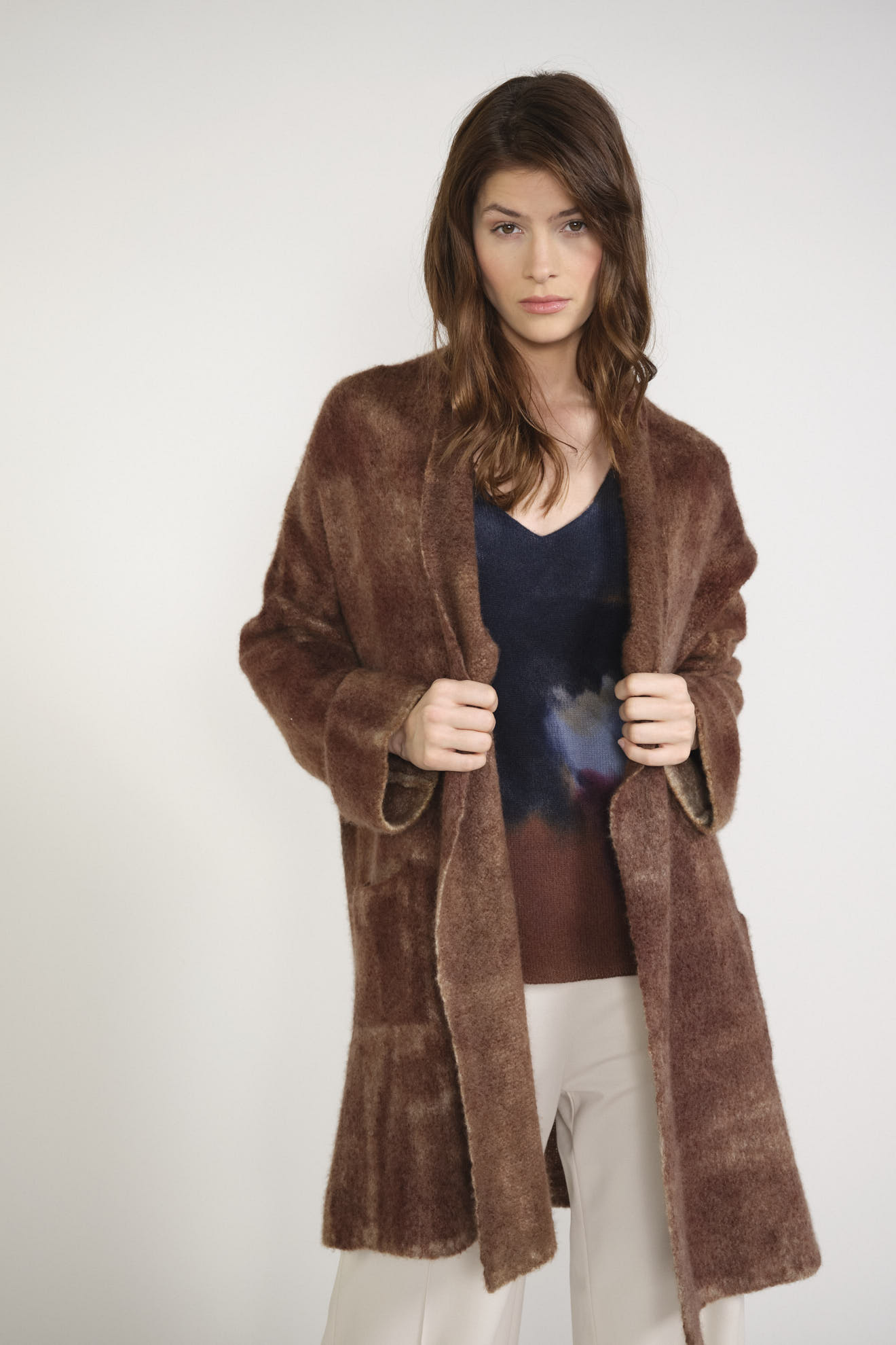 Marianne 3 - Cardigan oversize in cashmere marrone M