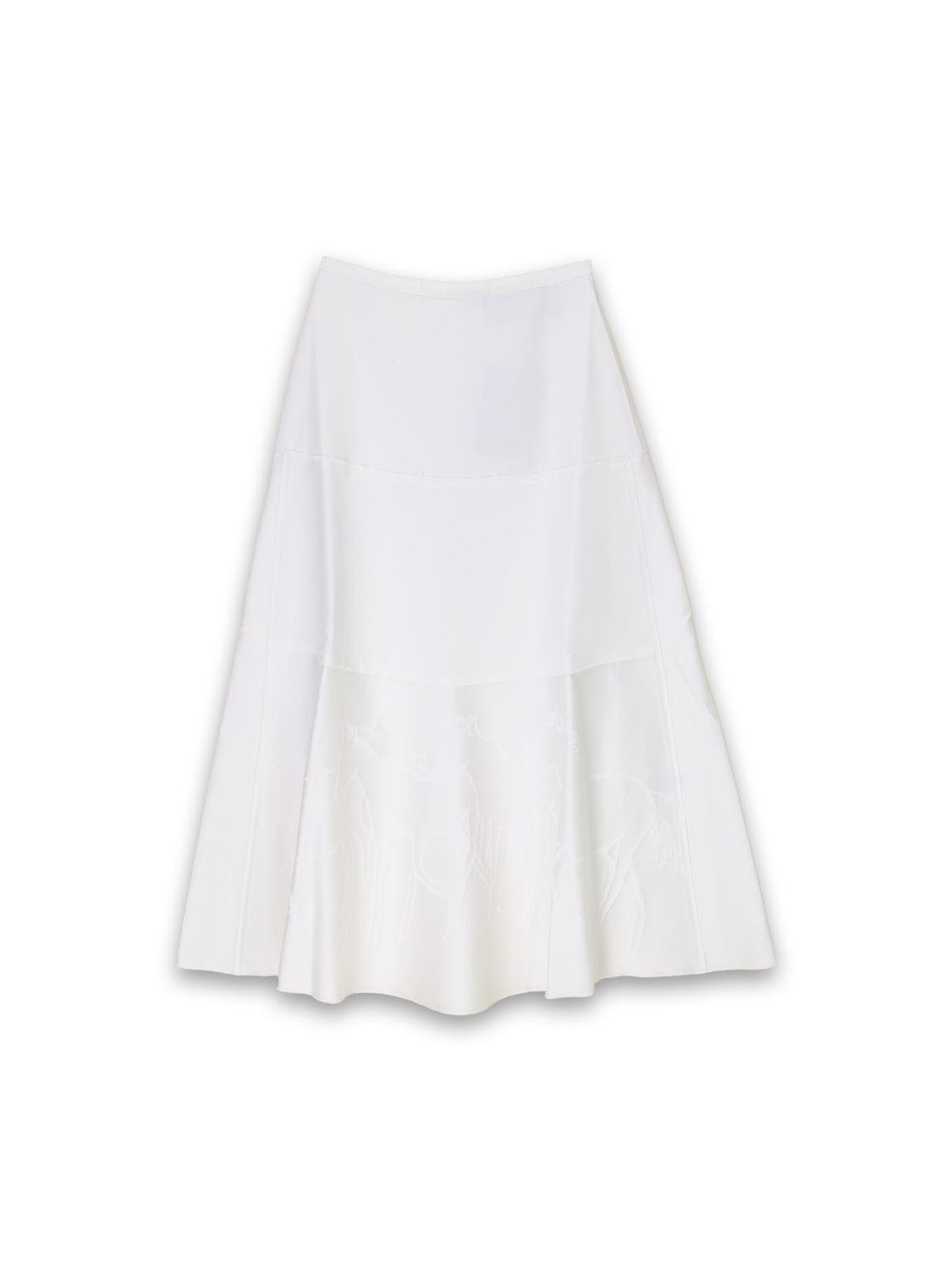 Antonia Zander Jolie - Gonna midi in cotone con dettagli ricamati   bianco XS