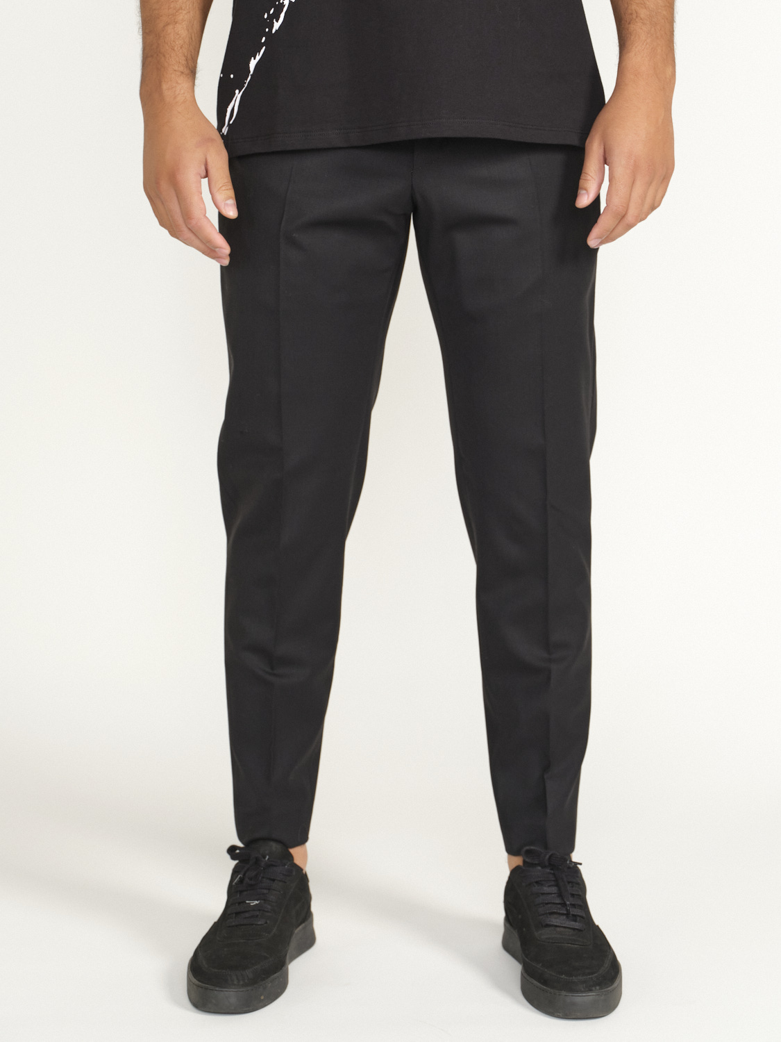 PT Torino Rebel - Pantalones de traje con pliegue negro 46