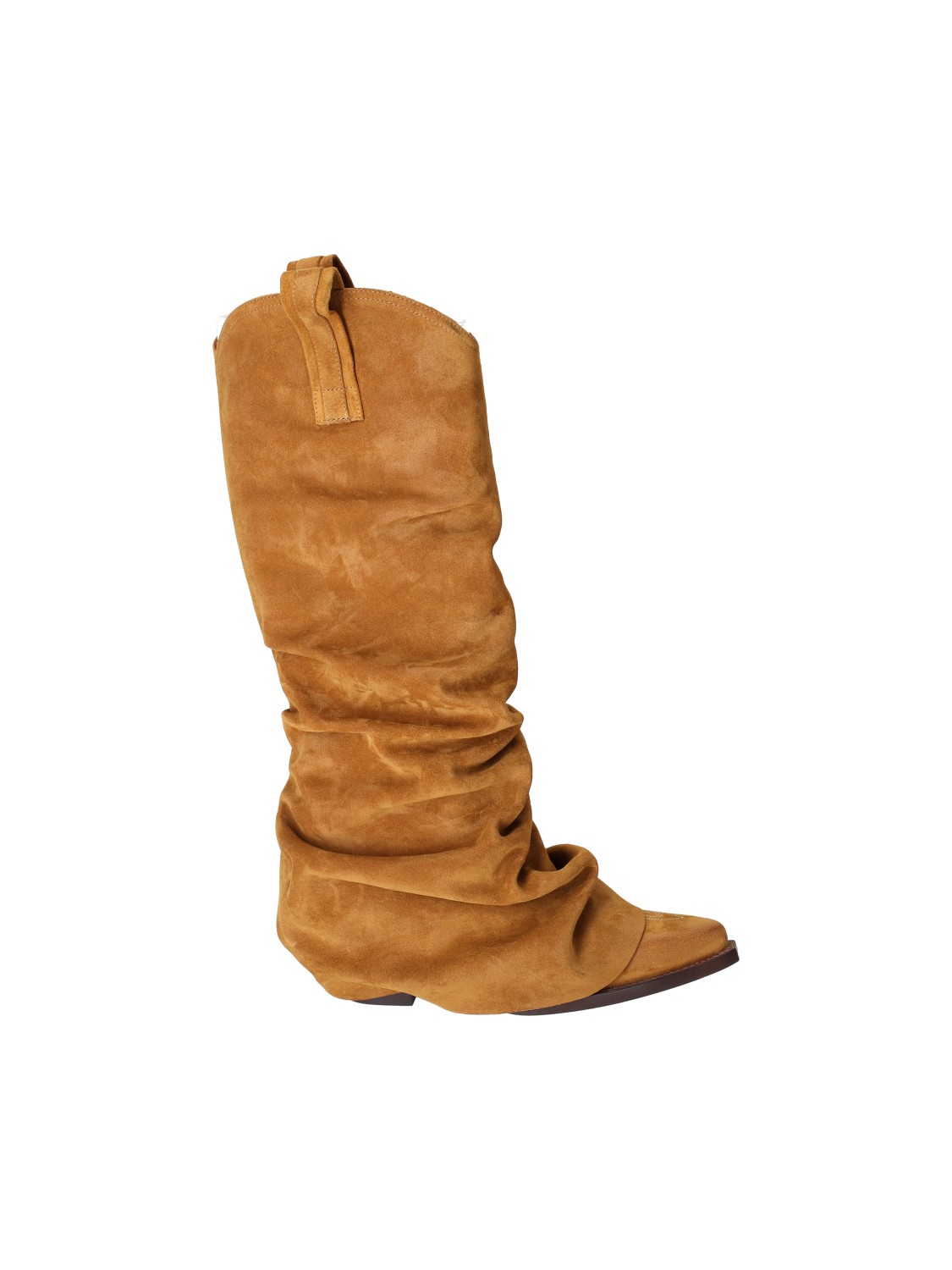 R13 Bottes de cowboy en daim à manchettes camel 38