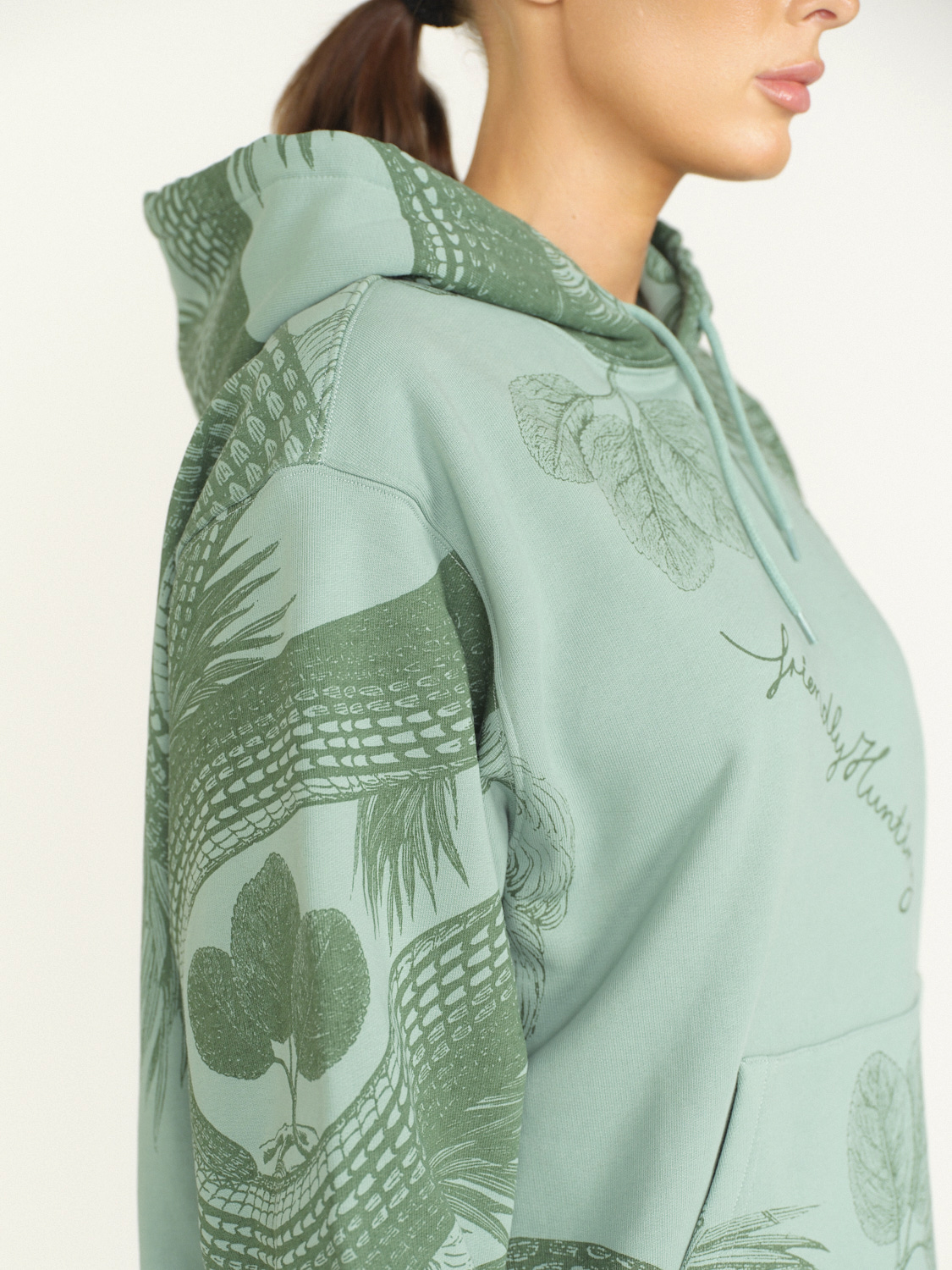friendly hunting Hoodie Omen Print Garden Eden - cotton hoodie with allover print  green S