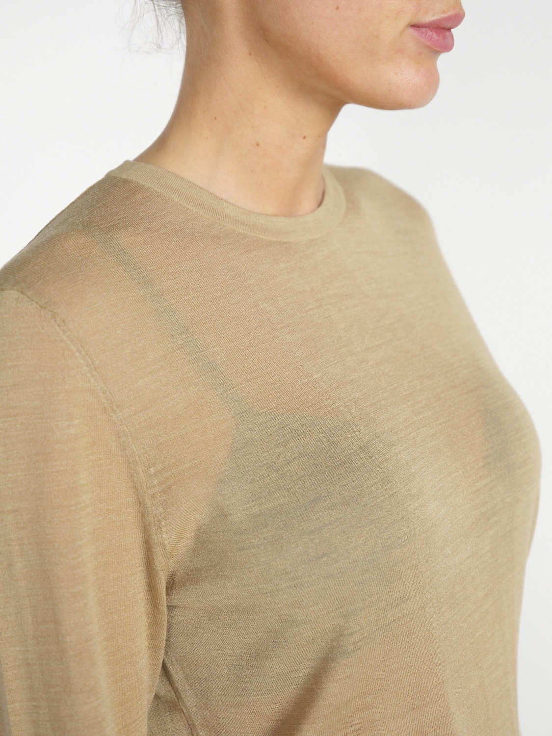 Nili Lotan Candice - T-shirt en soie légèrement perméable beige S