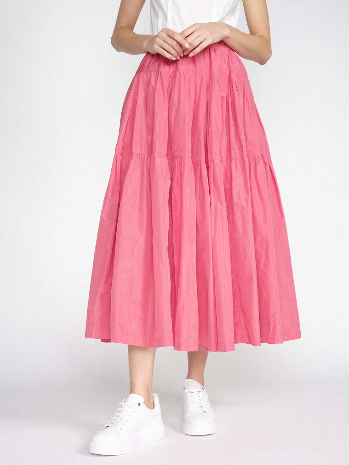 Odeeh Voluminosa falda escalonada de tejido chintz  rosa 34