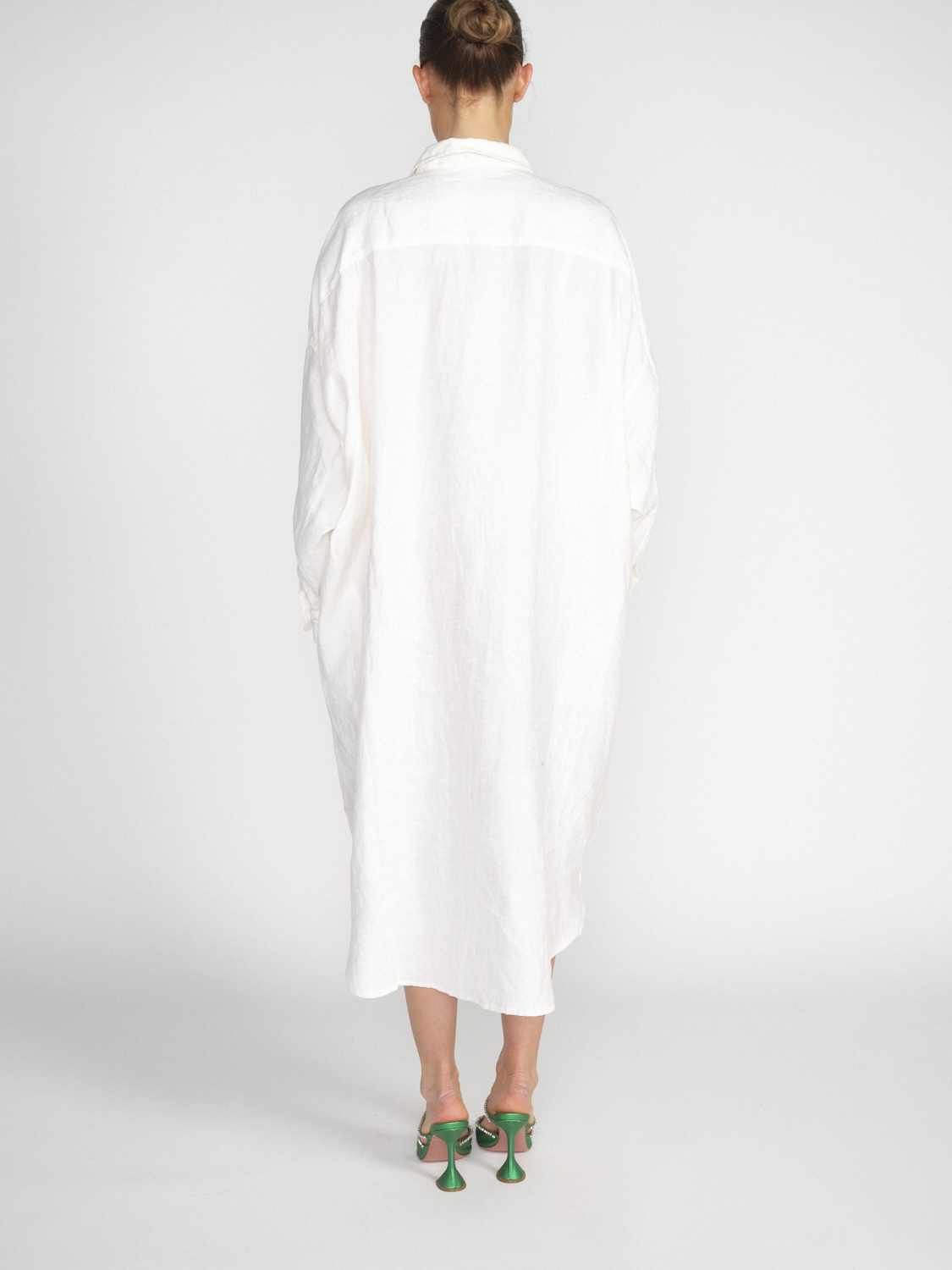 R13 Jumbo – Oversized blouse dress made from a linen blend  white XS/S
