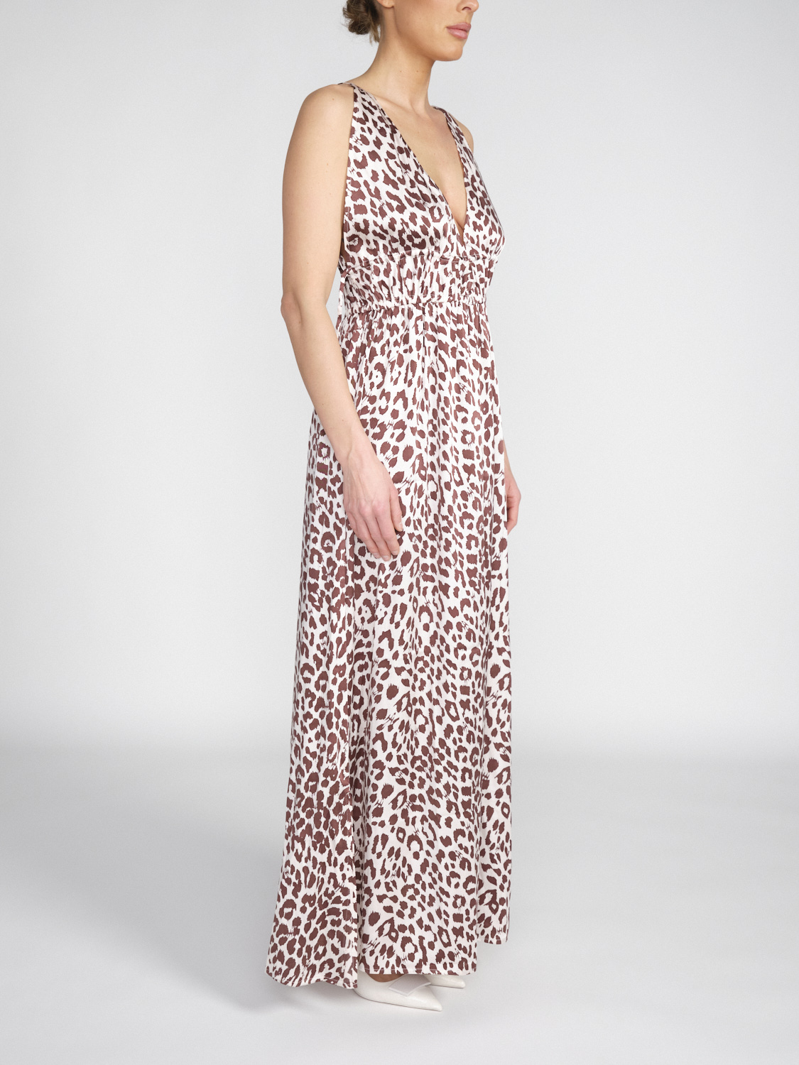 friendly hunting Prontah Cheetah - Silk midi dress with leopard print  beige S