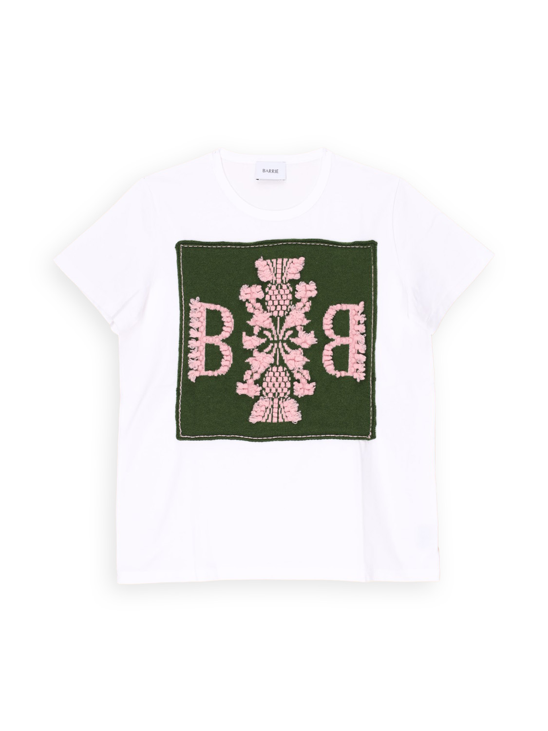 Barrie Thistle Logo Top – T-Shirt mit Kaschmir- Applikation  verde XS