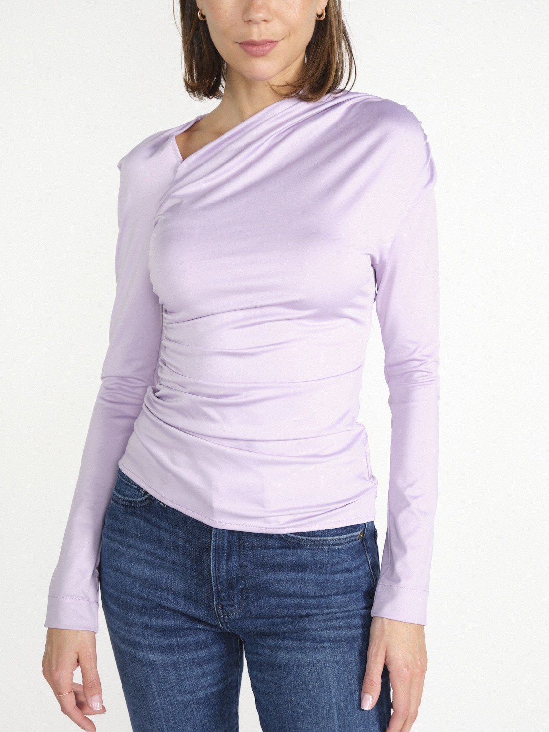 Victoria Beckham Asymmetrical blouse with ruffles purple 34 Victoria Beckham Asymmetrical blouse with ruffles purple 34