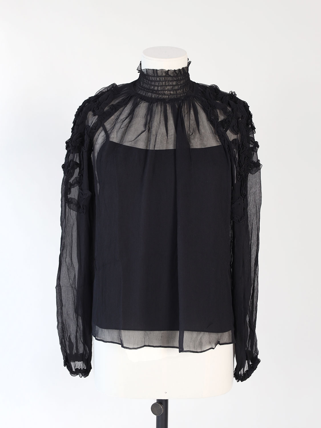 Ulla Johnson Magdalena – Long-sleeved silk blouse black 34