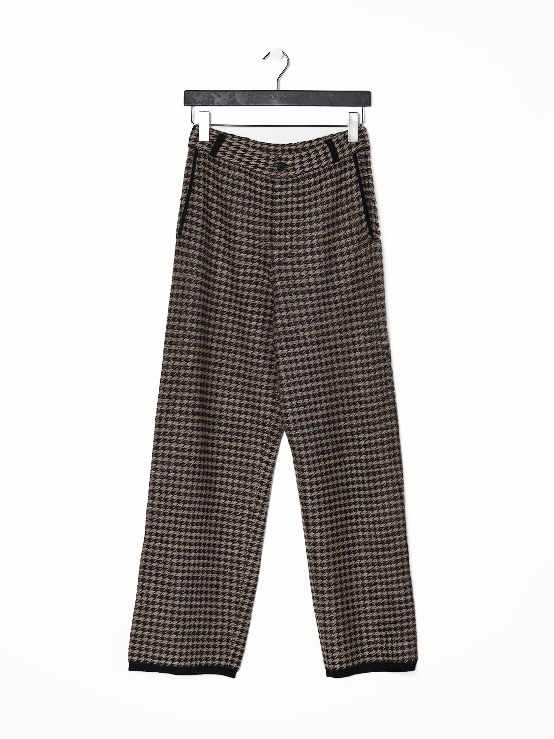 Cashmere pants in houndstooth pattern
