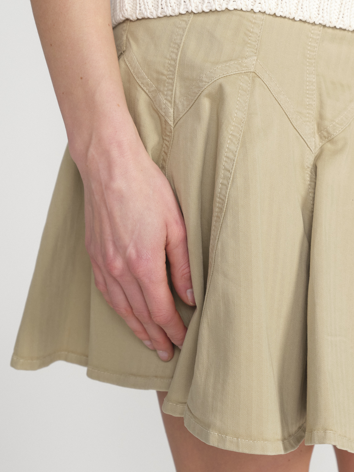 Semicouture Denim mini skirt in a skater look  beige 34