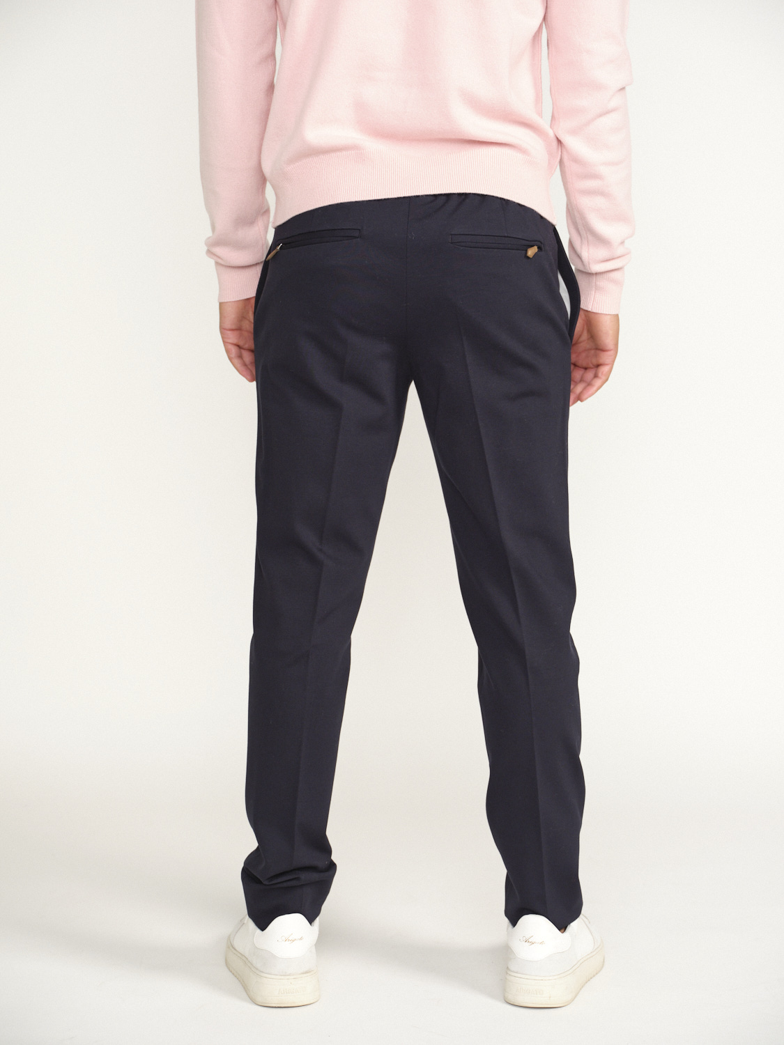 PT Torino Pantaloni con piega ed elastico in vita blu 52