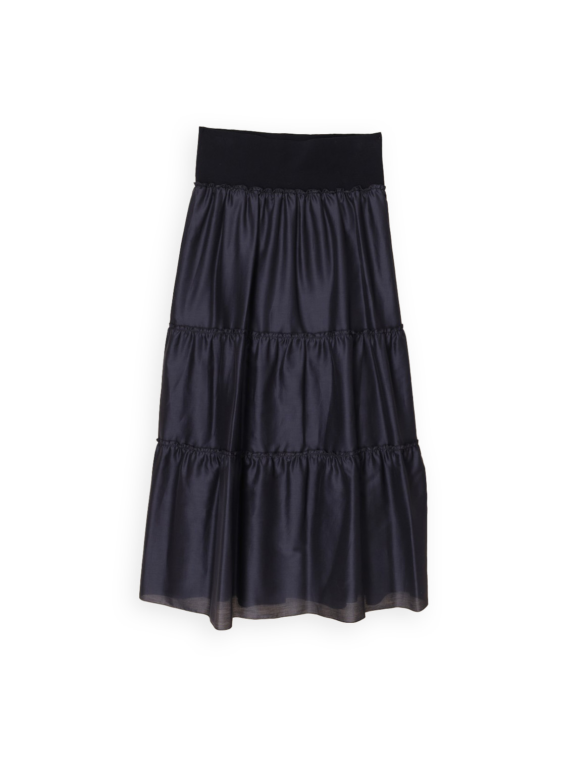 Midi skirt made of a cotton-silk mix 