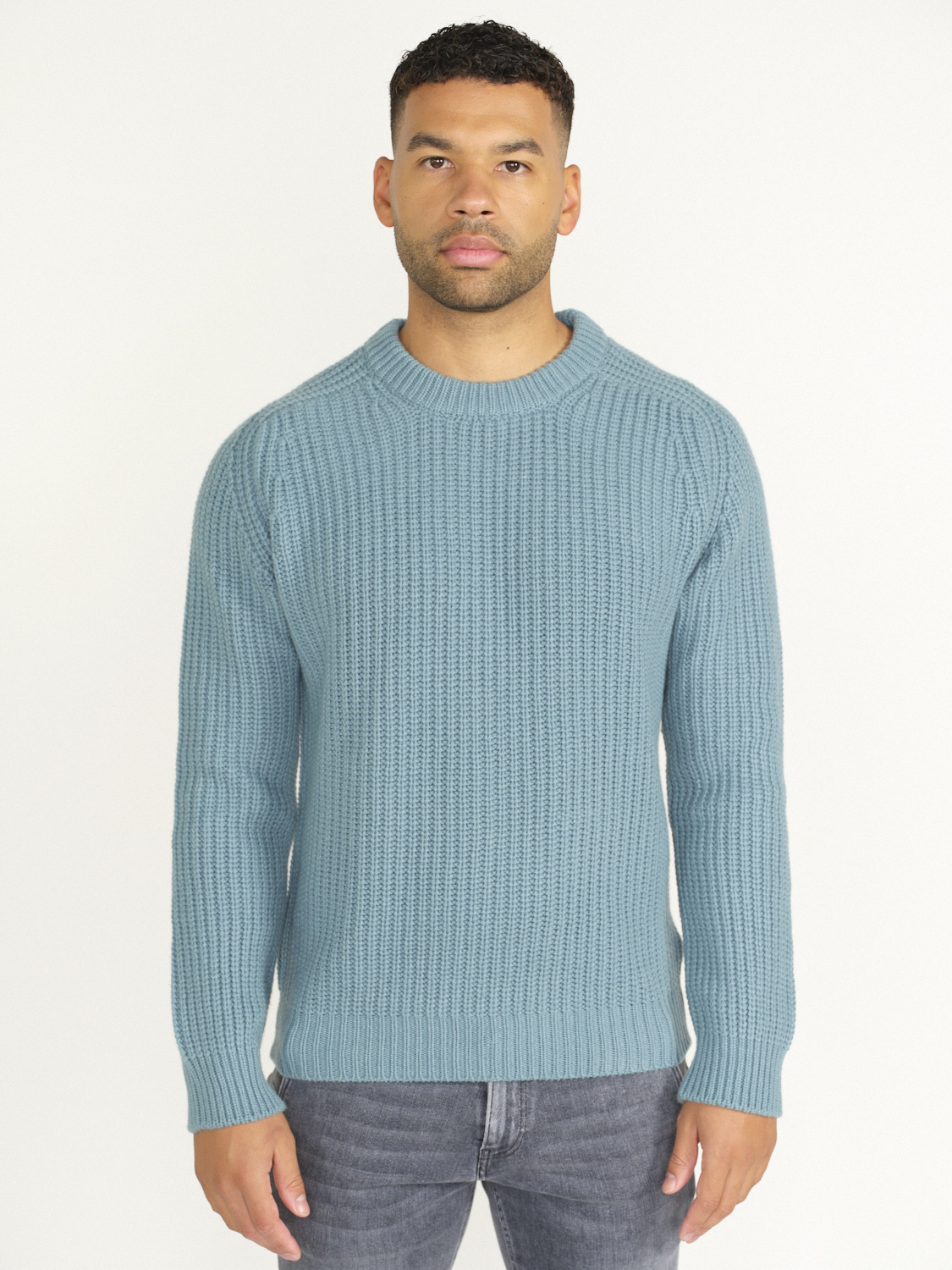 Stephan Boya Mood Rib Sweater - Jersey de punto elástico azul M
