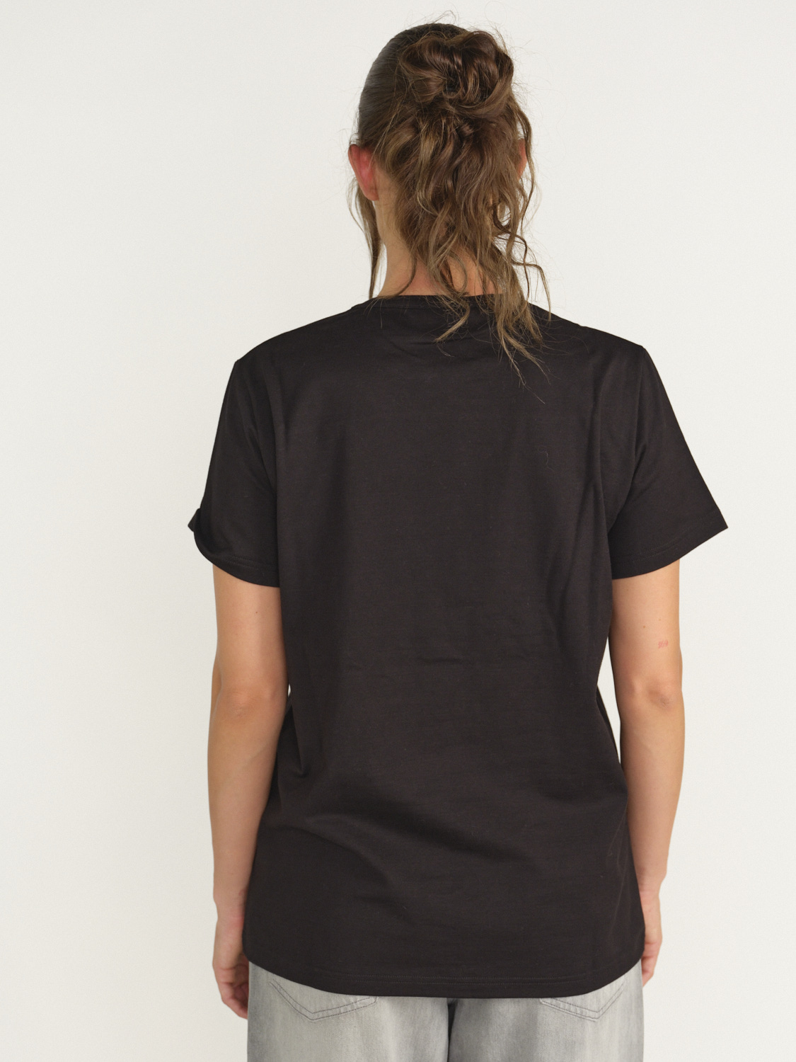 Barrie Barrie - Cardo - Barrie - Cardo - T-shirt con applicazioni in cashmere marrone XS