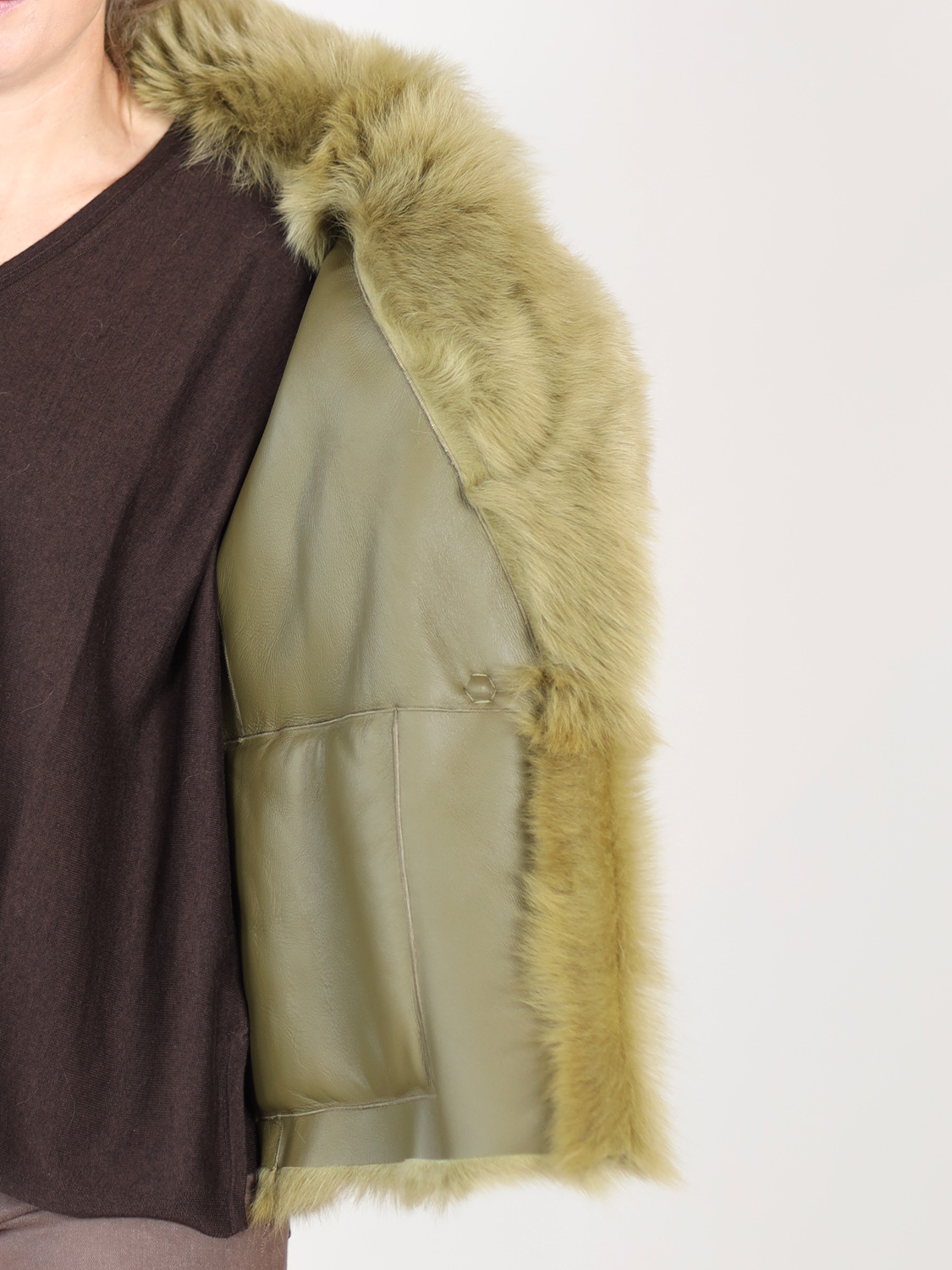 Blancha Toscana – Short fur coat green 34