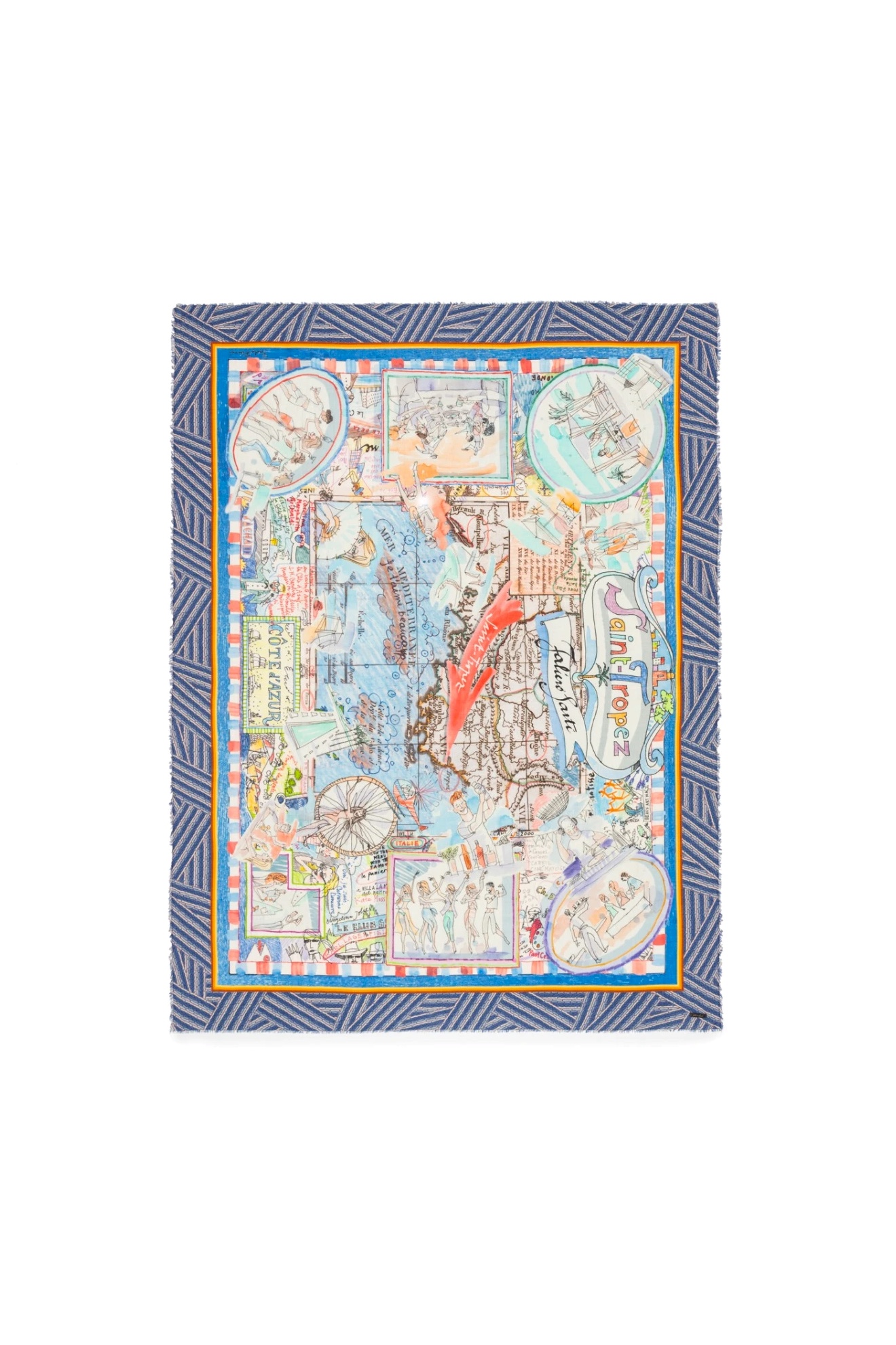 Faliero Sarti Costa Azzurra - Pañuelo rectangular con estampado gráfico multi Talla única