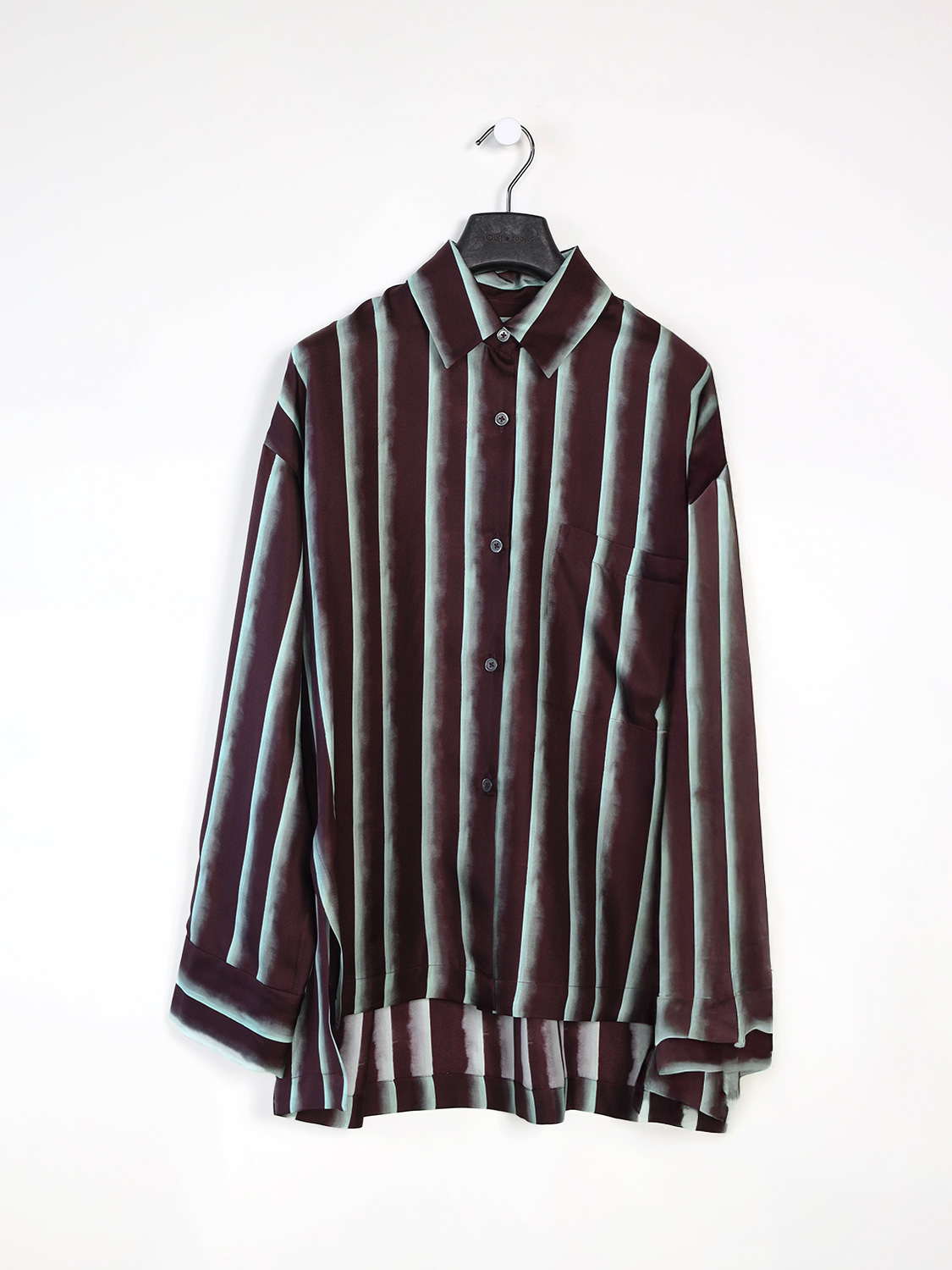 Odeeh Shirt – Silk blouse with stripes bordeaux 34