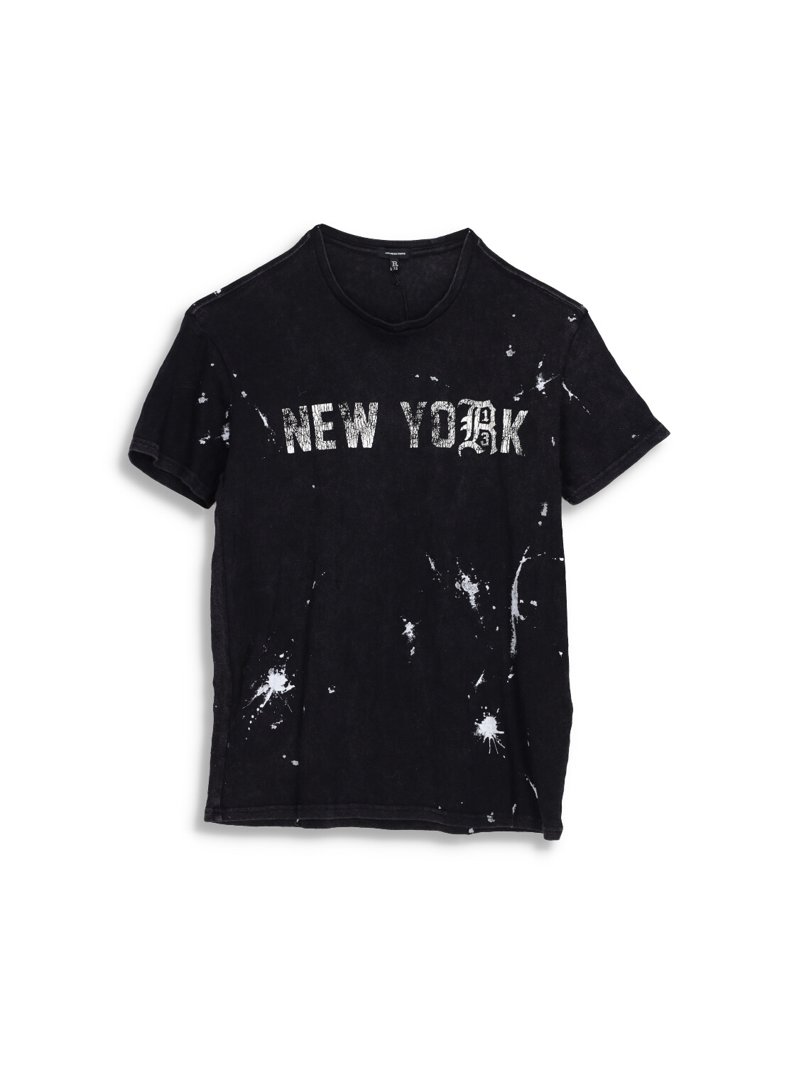 R13 New York Boy T-Shirt  - Splatter Shirt aus Baumwolle  schwarz M