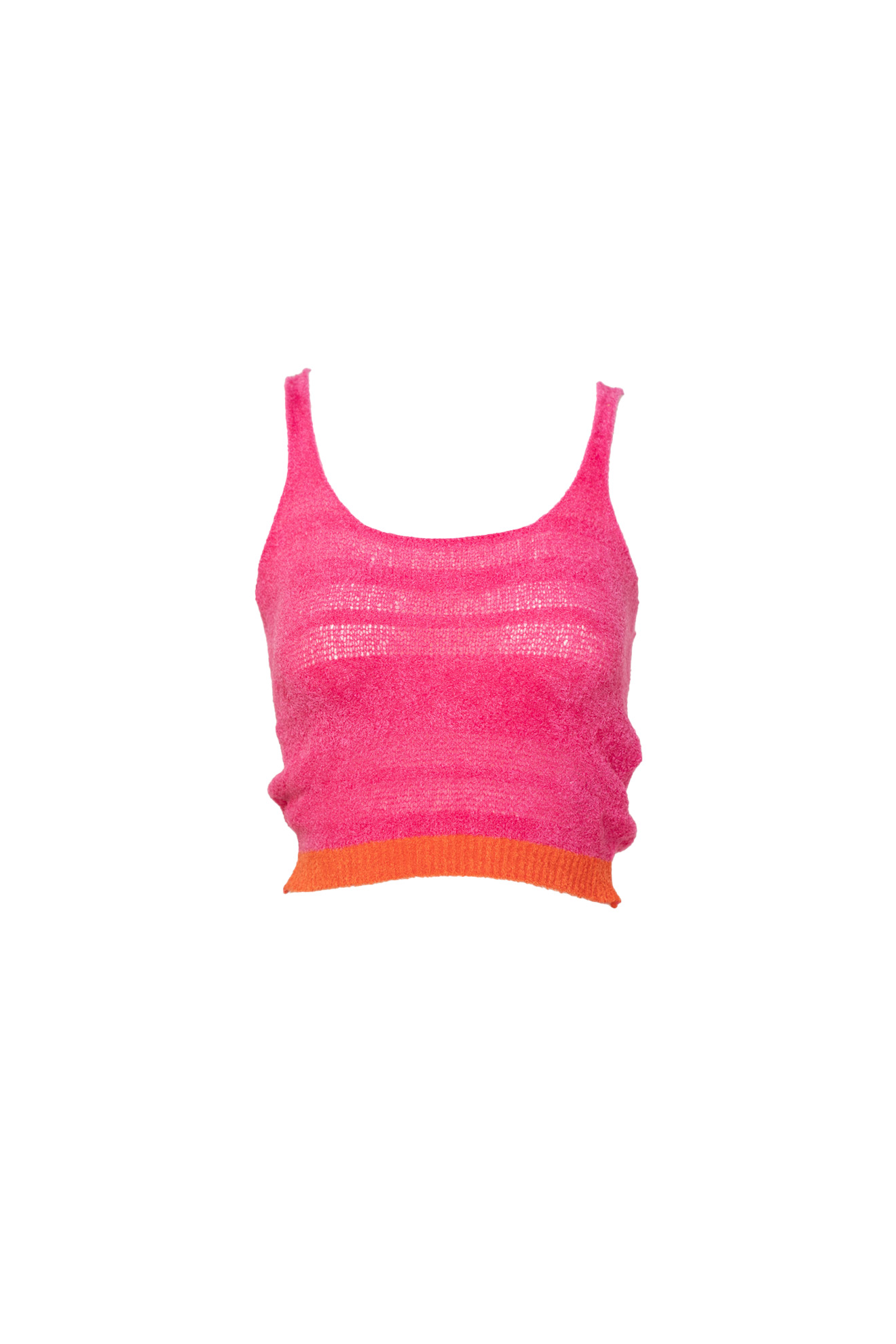 Semicouture Colorblocking Top – Kurzes Top in Colorblocking- Optik pink M