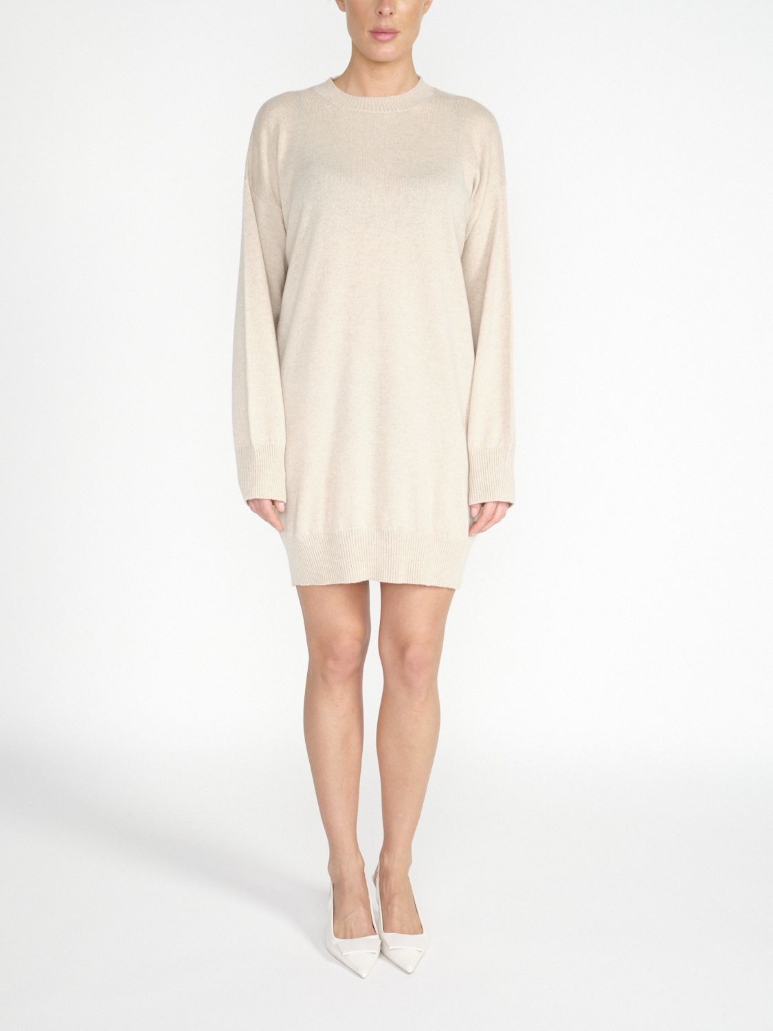 Antonia Zander Rocky – Short knitted cashmere dress  beige M