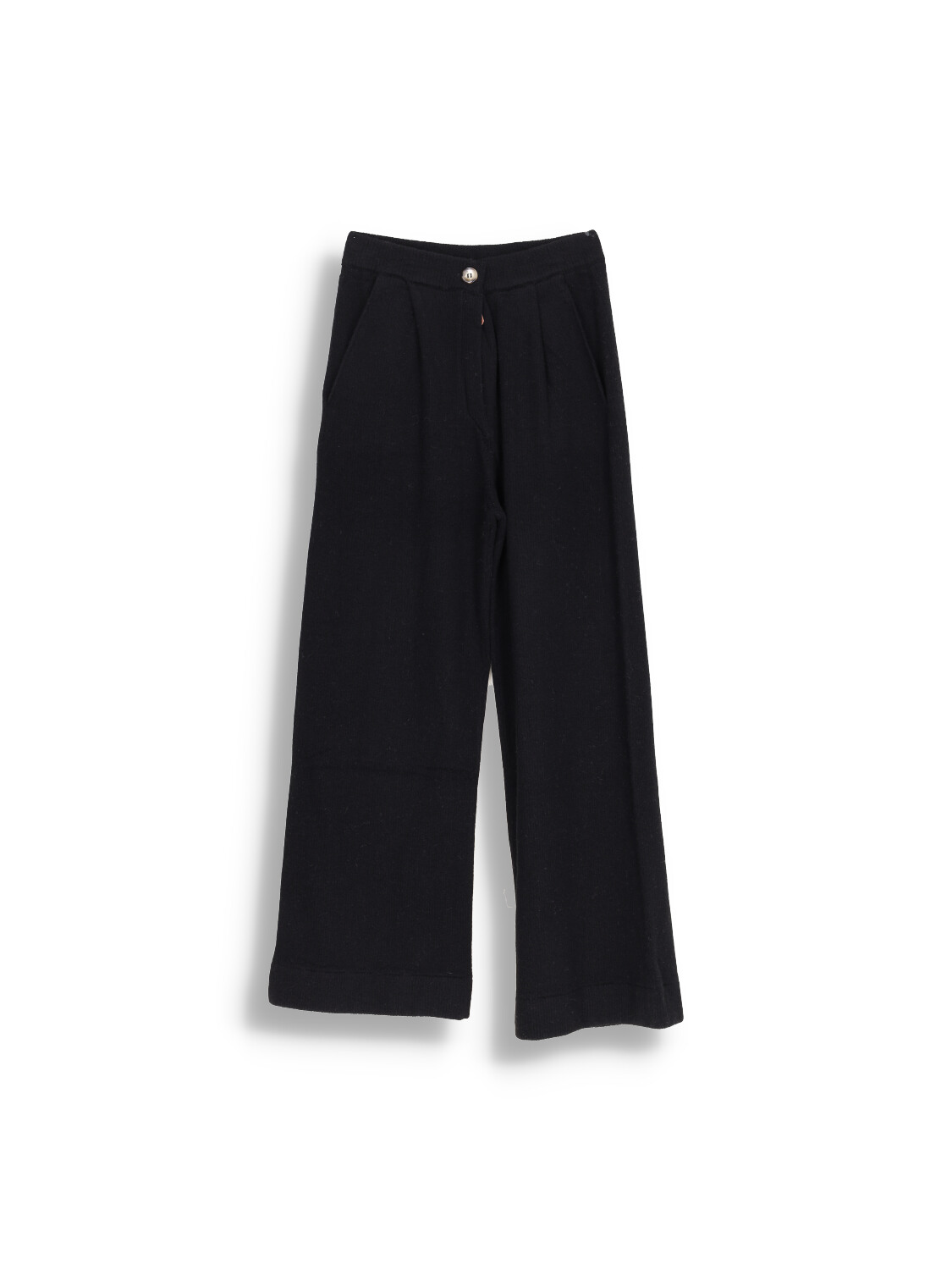 Wide leg pants with elastic waistband made of wool