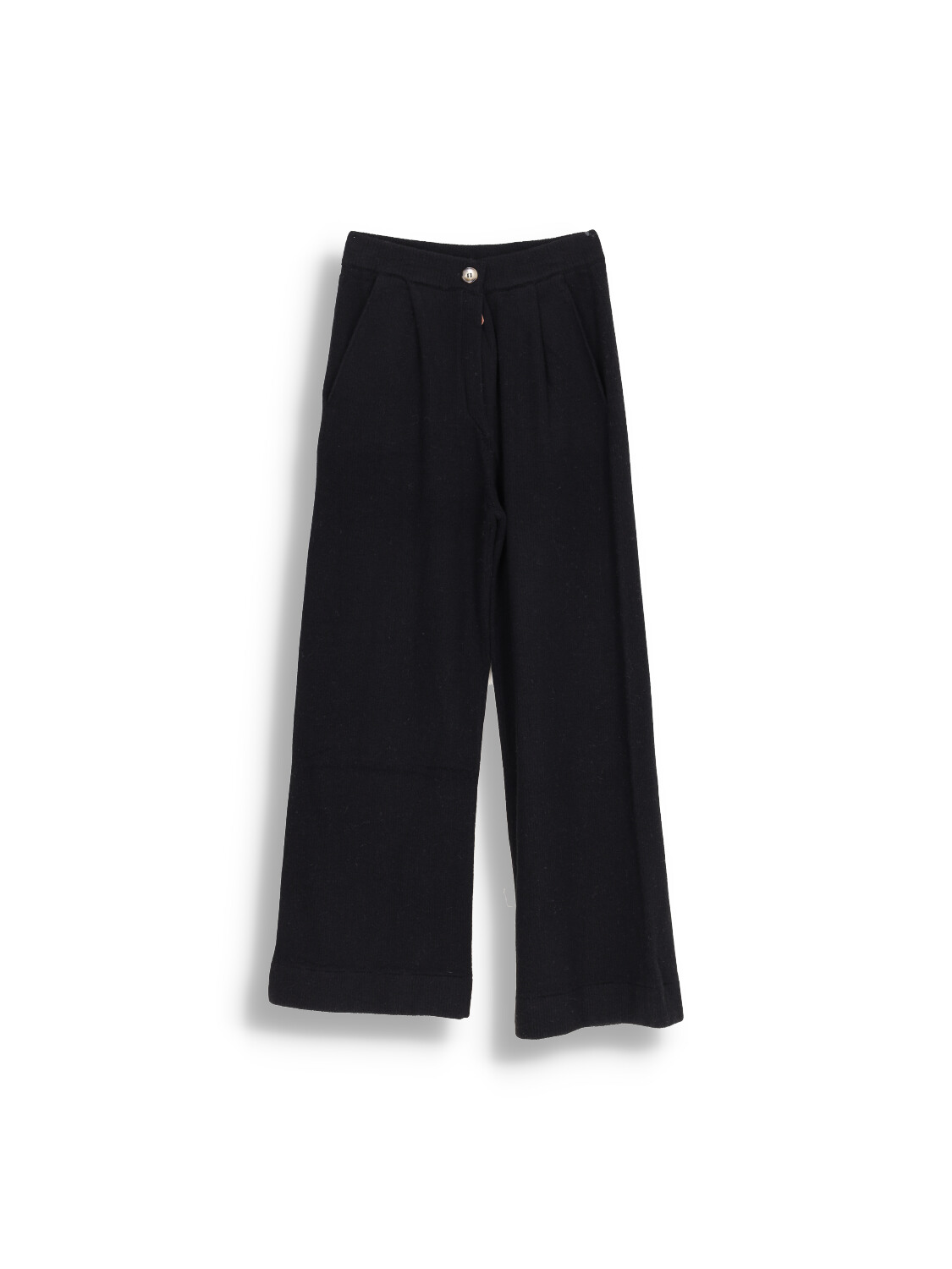 Gitta Banko Pantaloni a gamba larga in lana con elastico in vita nero XS/S