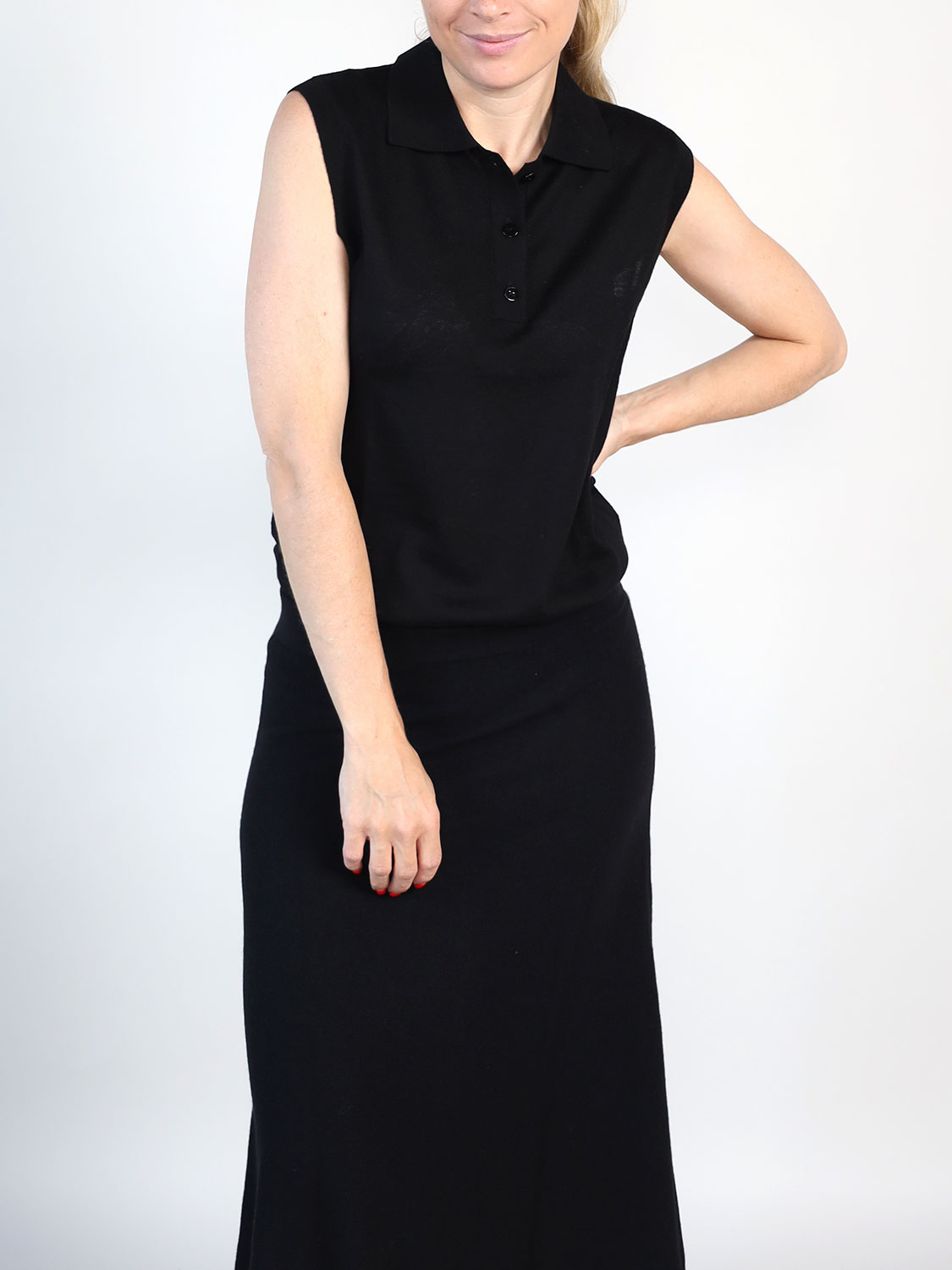 Lisa Yang Lise - Ärmelloses Poloshirt  schwarz XS/S
