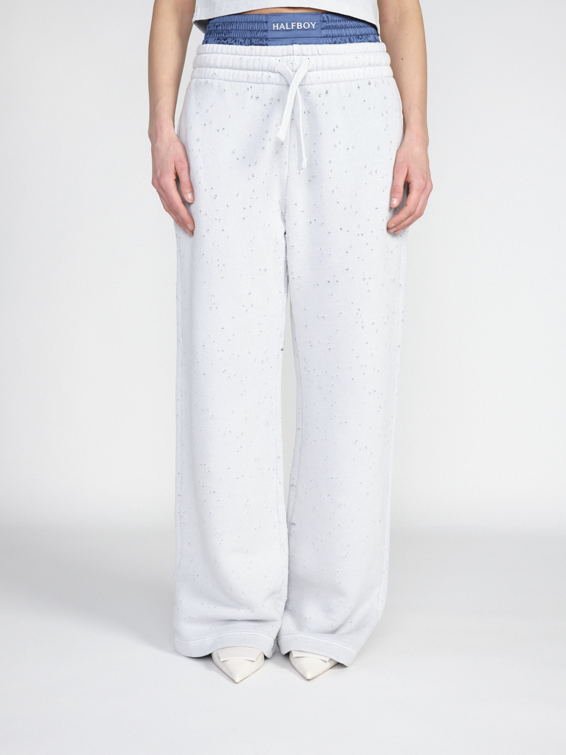 Halfboy Jogger - Jogging pants with wide leg   hellgrau XS