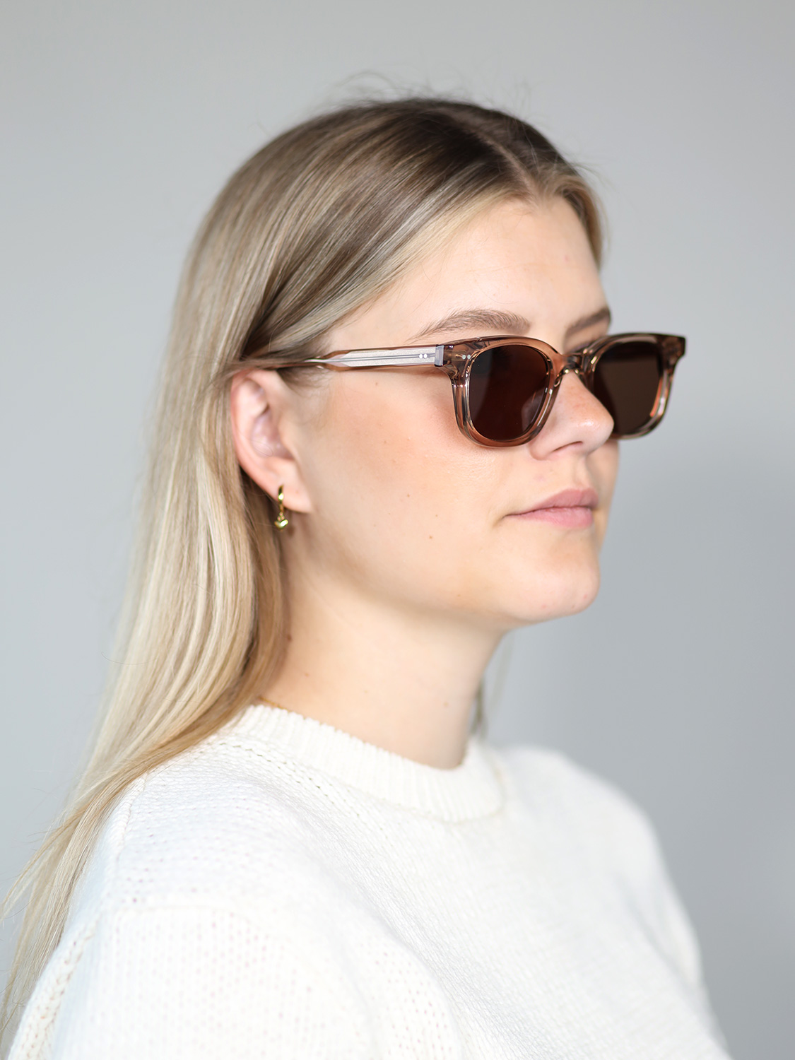 CHIMI 02 Light Brown – Quadratische Sonnenbrille  beige M
