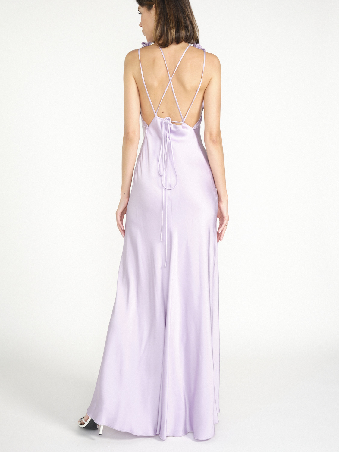 Victoria Beckham Gathered maxi dress in satin look 36 purple Victoria Beckham Gathered maxi dress in satin look 36 purple