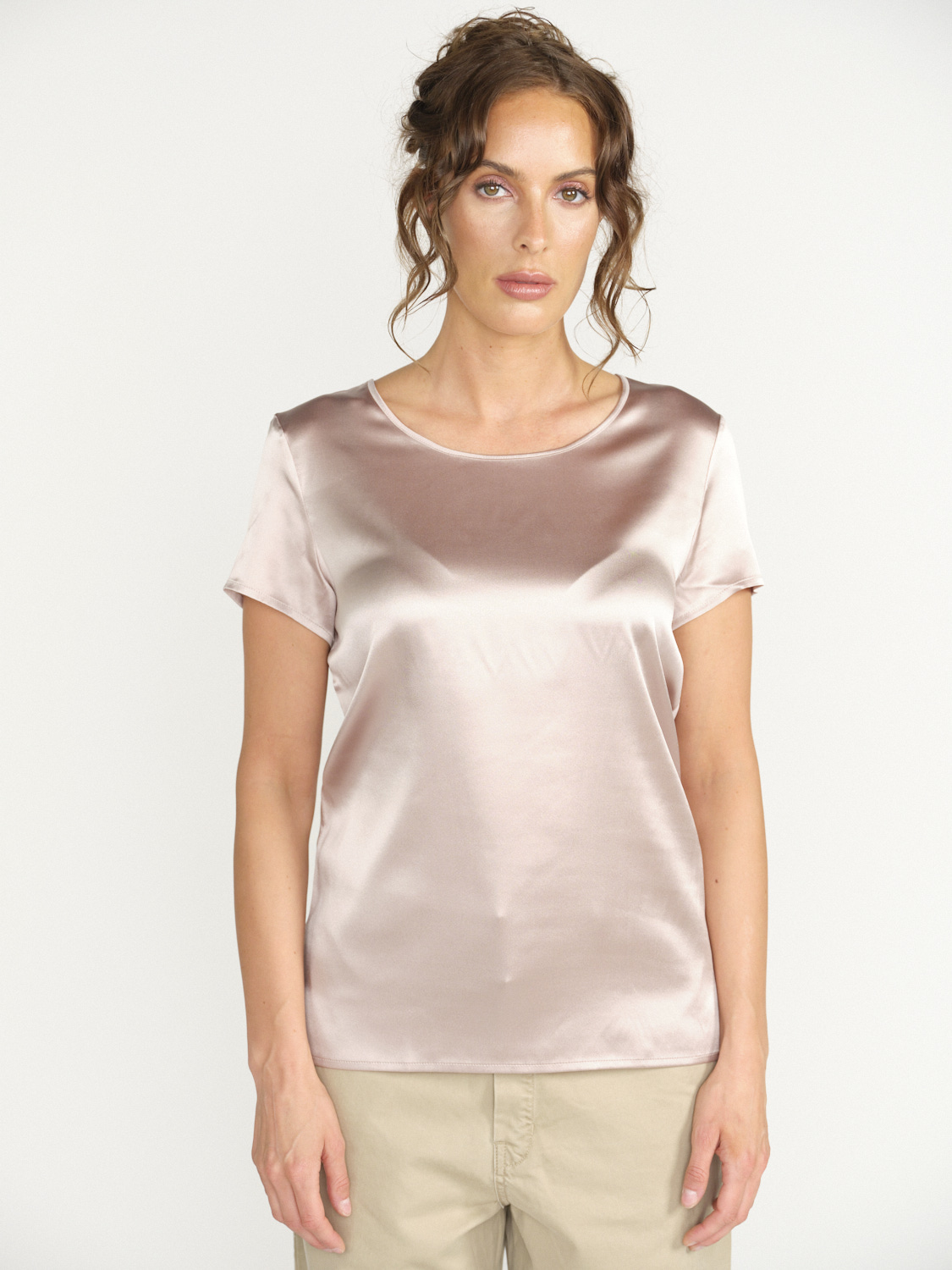 Oscalito Silk crew neck t-shirt rosa M