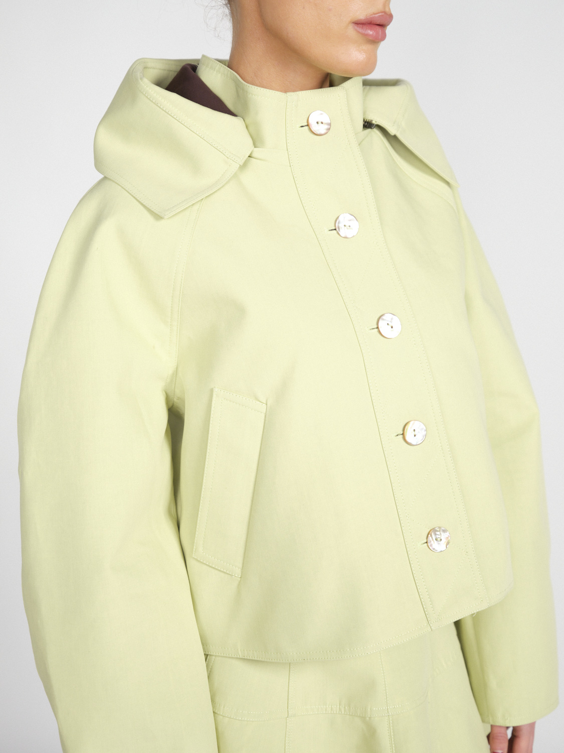 Ulla Johnson Yves Jacket – Cropped Jacke im Anorak-Stil aus Baumwoll-Mix	  verde S