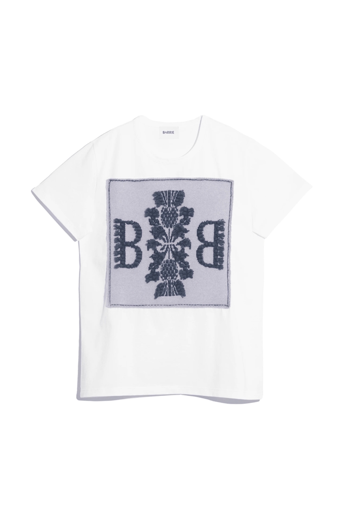 Barrie Cotton T-shirt with logo cashmere patch - T-shirt with logo cashmere patch brown M