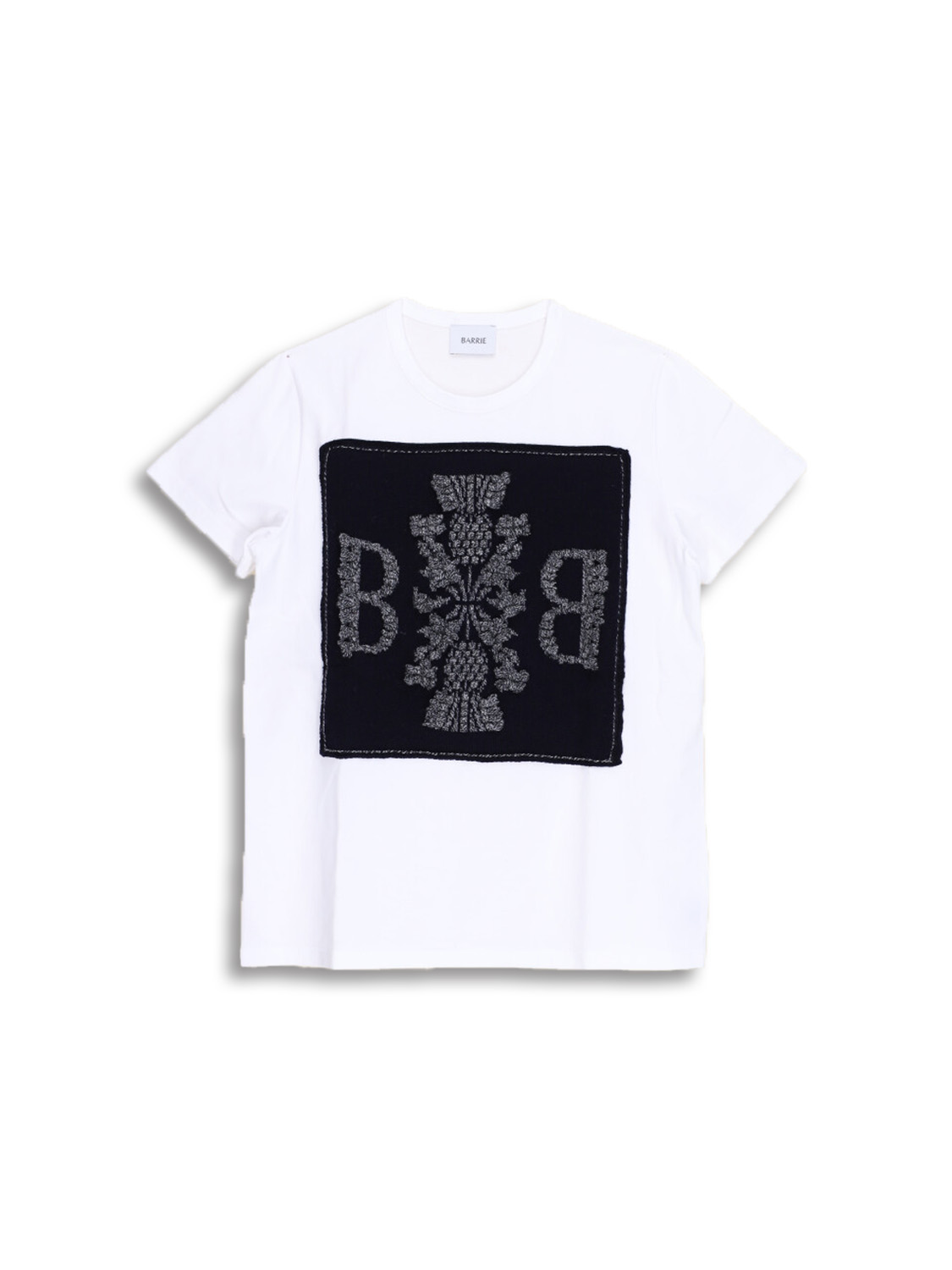 Barrie T-Shirt with logo cashmere patch - T-shirt avec logo patch en cachemire navy XS
