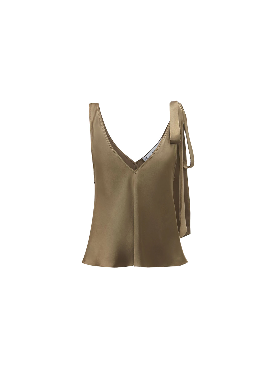Satin top with bow detail 