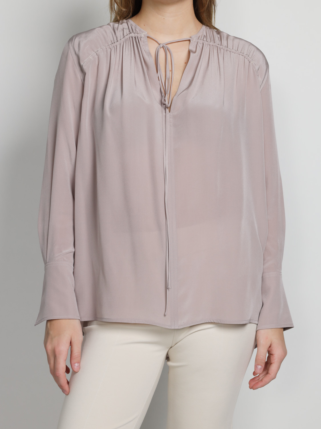 Victoria Beckham Gathered Tie silk blouse rosa 34 Victoria Beckham Gathered Tie silk blouse rosa 34