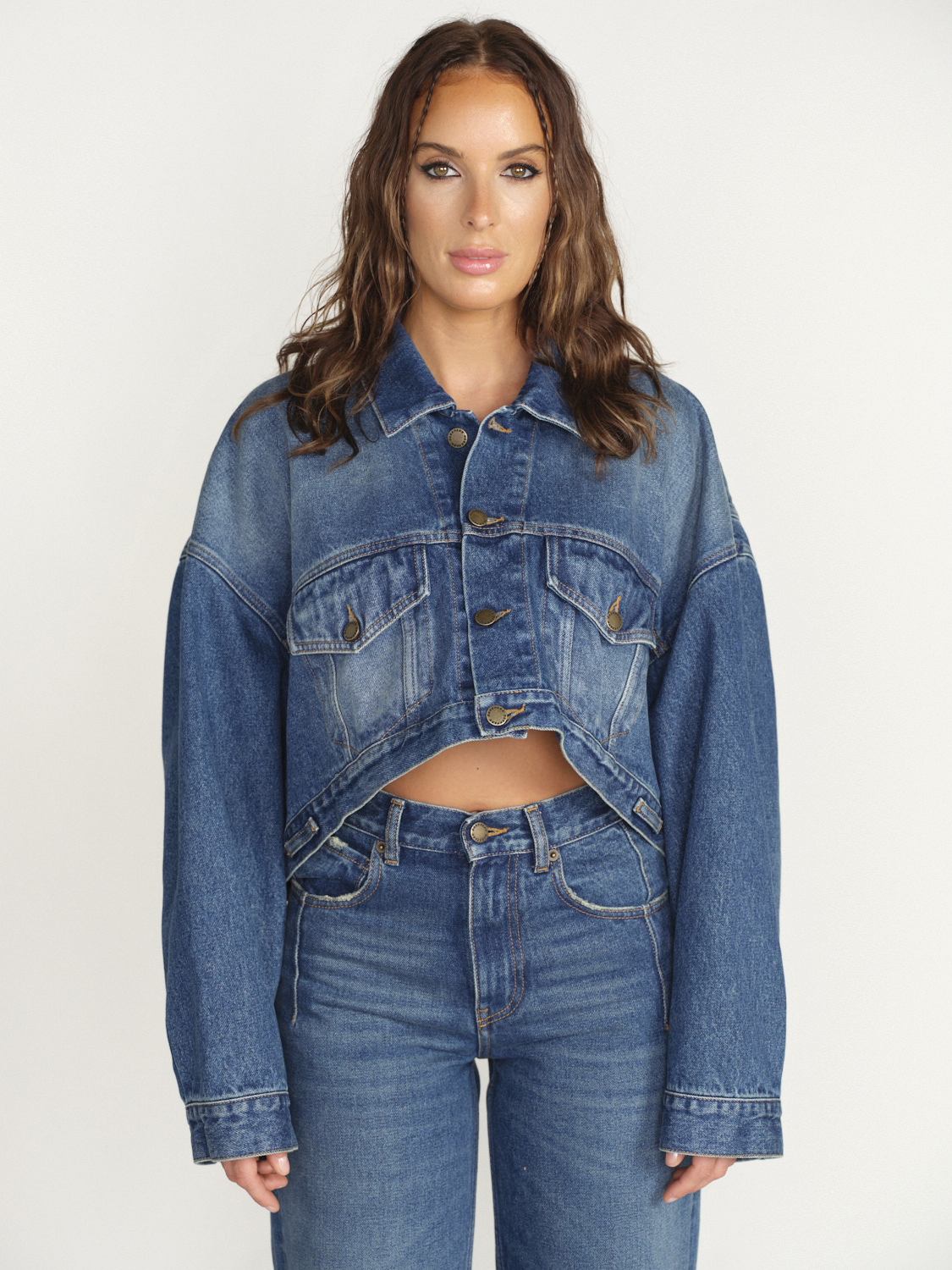 Darkpark Gigi Cropped denim jacket with light wash loui.rocks