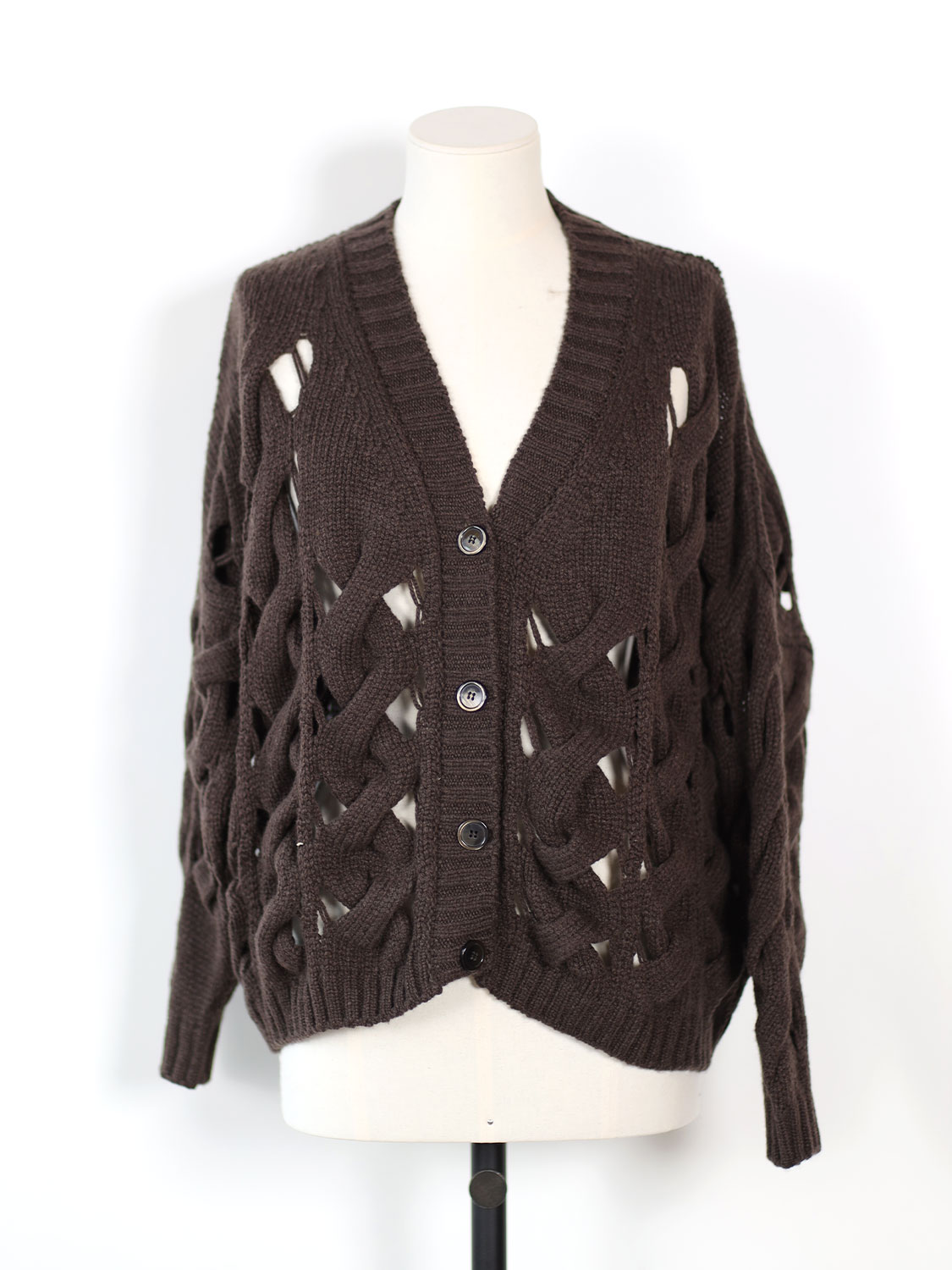 Ely Ely Alanis – Chunky knit cardigan brown 34
