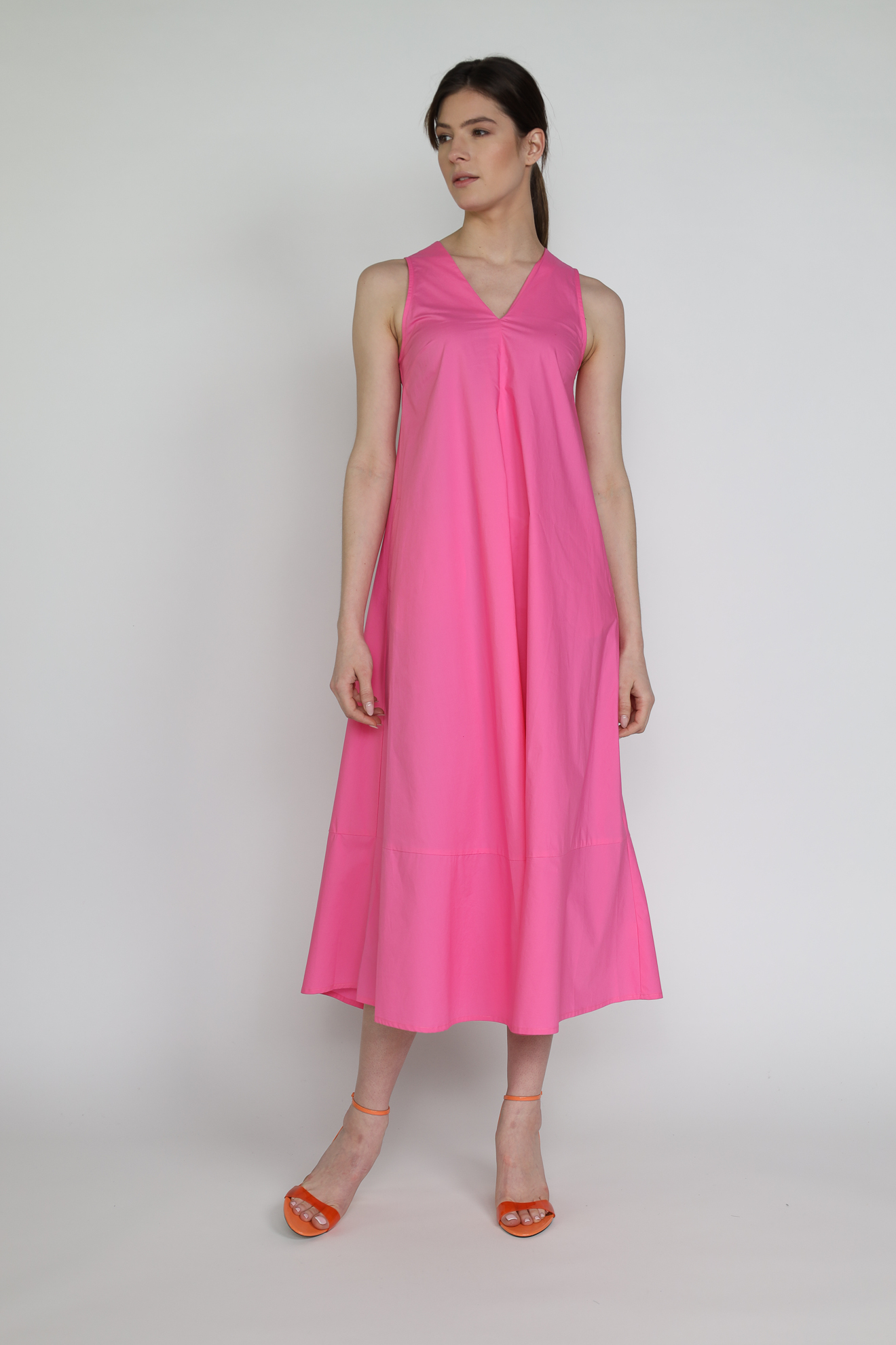 Roberto Collina Abito - maxi vestido acampanado de algodón blau L Roberto Collina Abito - maxi vestido acampanado de algodón blau L
