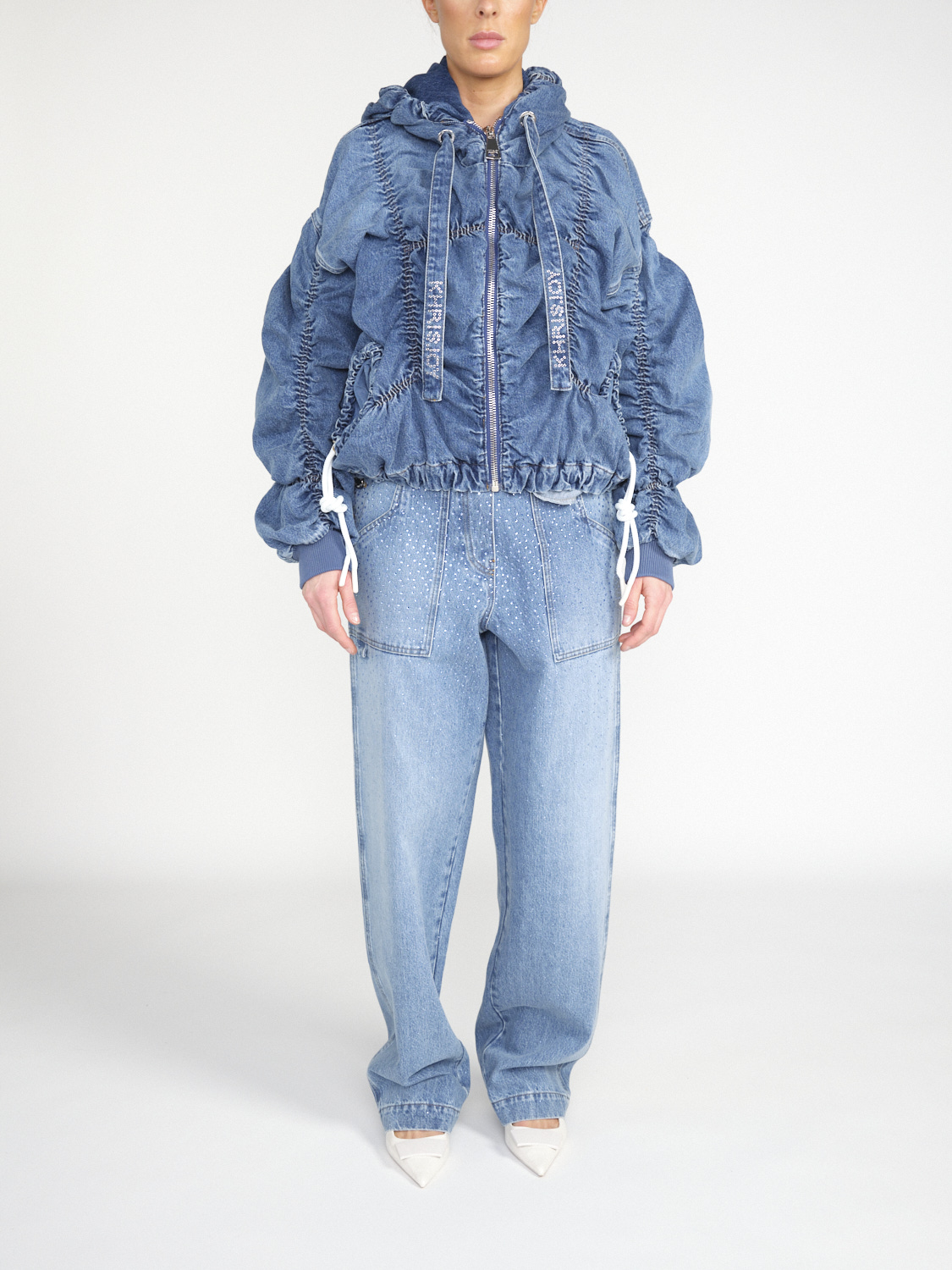 Khrisjoy Khris Cloud - Giacca di jeans con ruches   blu XS/S