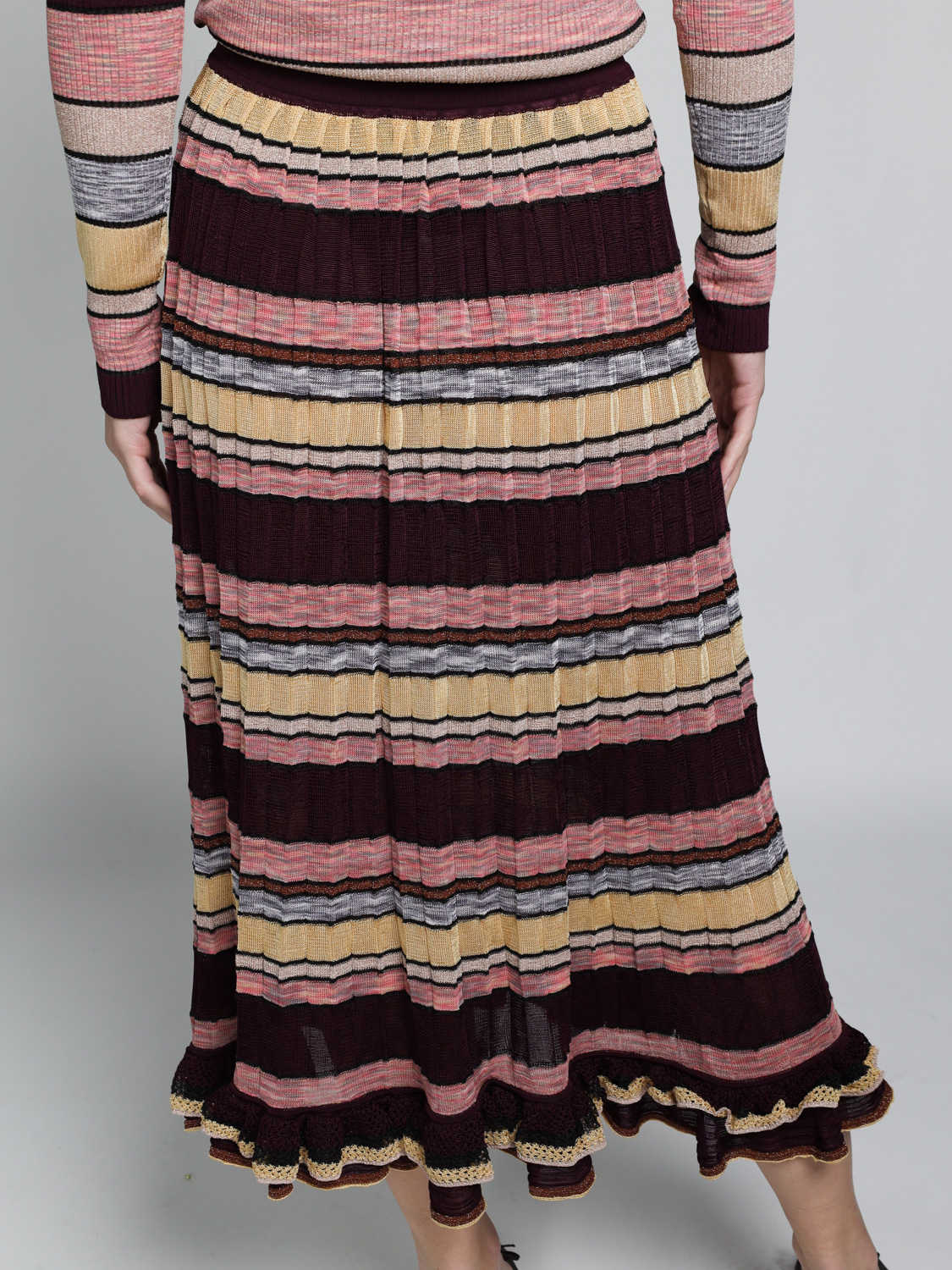 Ulla Johnson Seraphine – Gestreifter Rock mit Lurex-Details   mehrfarbig S