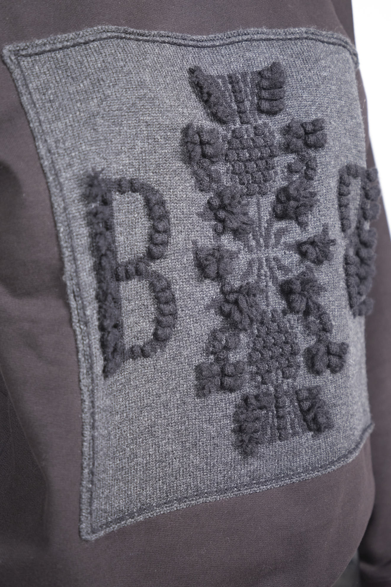 barrie sweater black plain centered print cotton